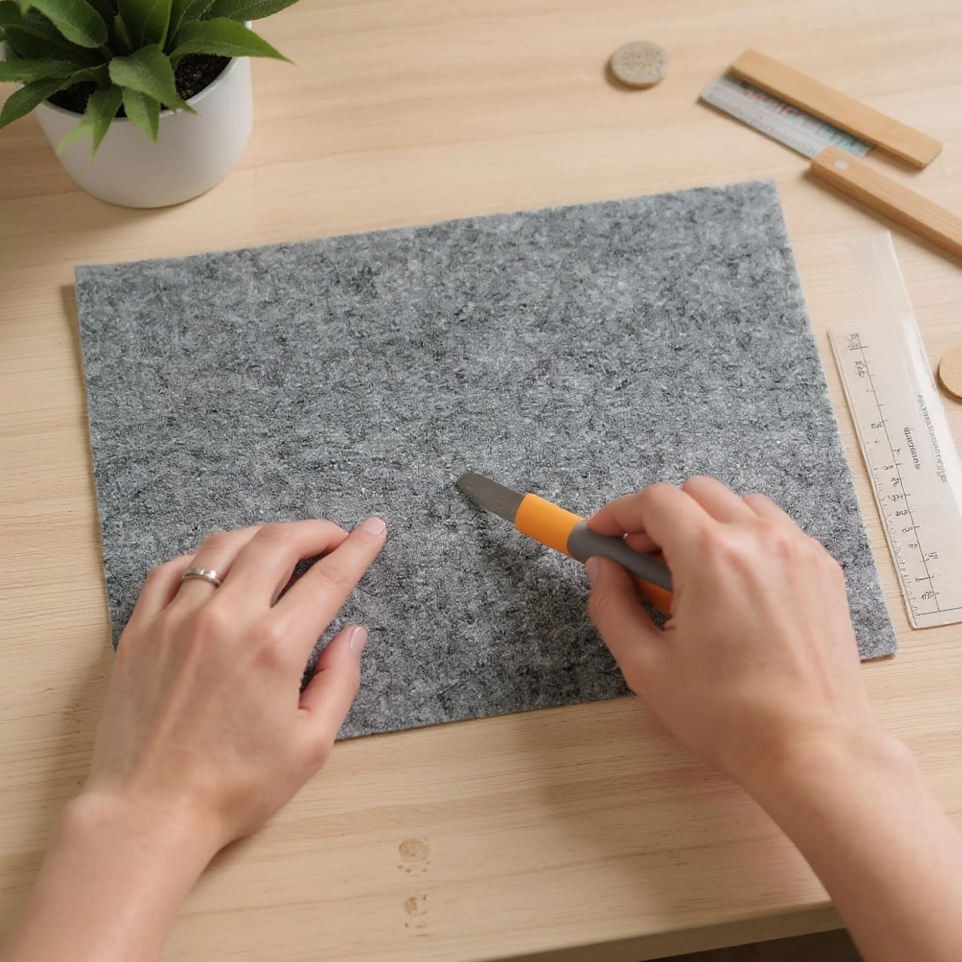 Feltro artigianale senza colla 5,0 mm grigio DIN A4 210 x 297 mm haggiy