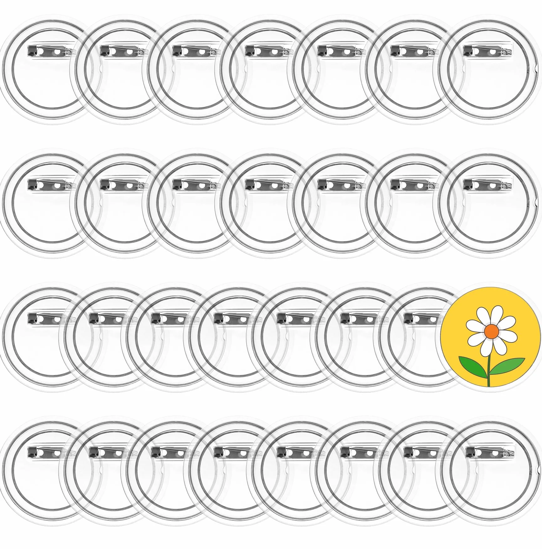 QWORK 30 Pezzi Spille Personalizzabili 60mm Acrilico Trasparente per Decorazione