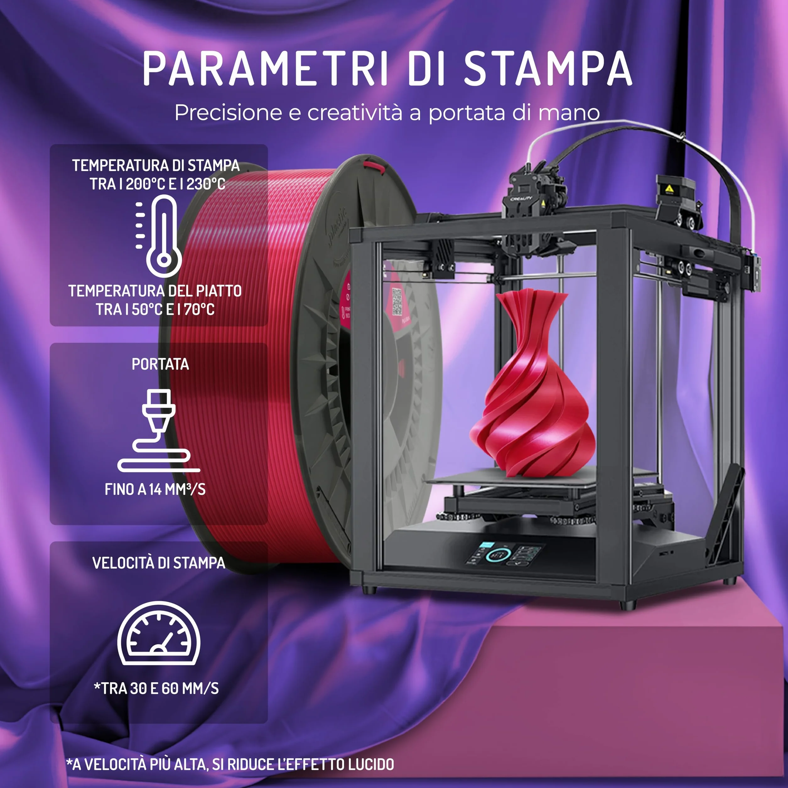 WINKLE Filamento PLA Silk 1.75mm Oro King 1kg per Stampante 3D FDM Precisione Dimensionale +/- 0.05mm