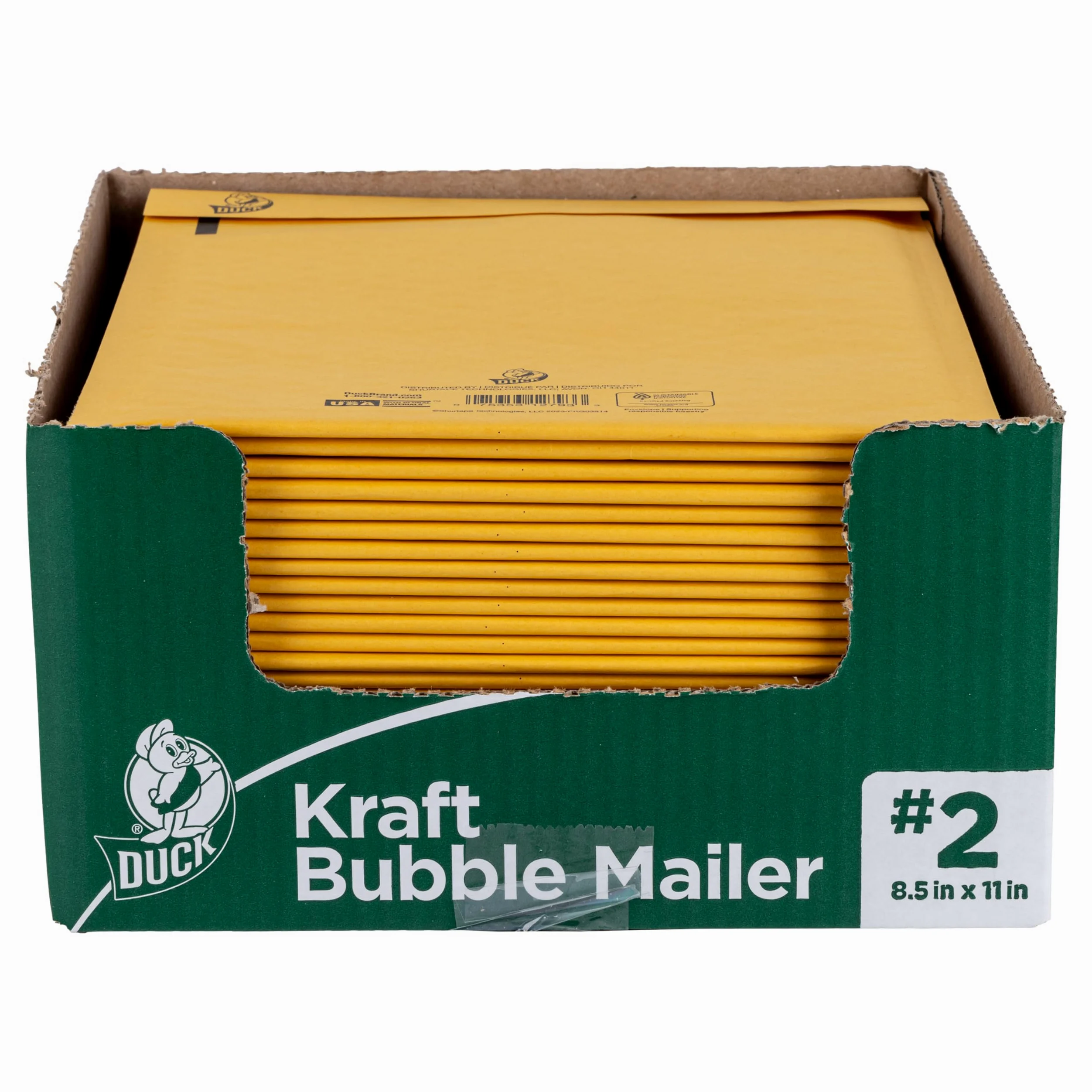 Duck Brand #2 Kraft Bubble Mailer, Manila, 21,6 x 27,9 cm, confezione da 25