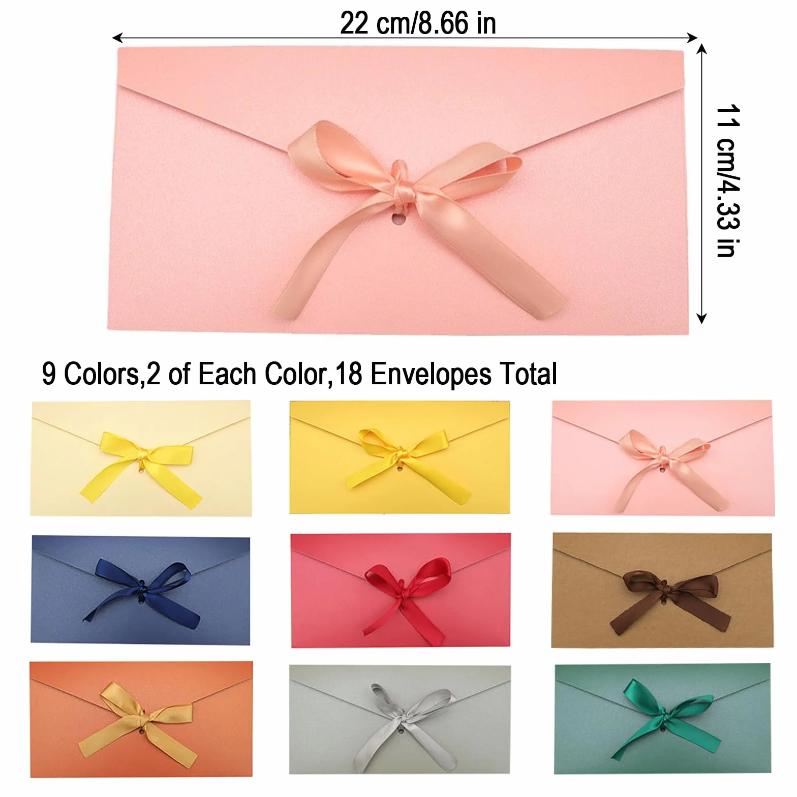 Buste in carta kraft colorate stile retrò 9 colori con nastri per lettere regalo Natale