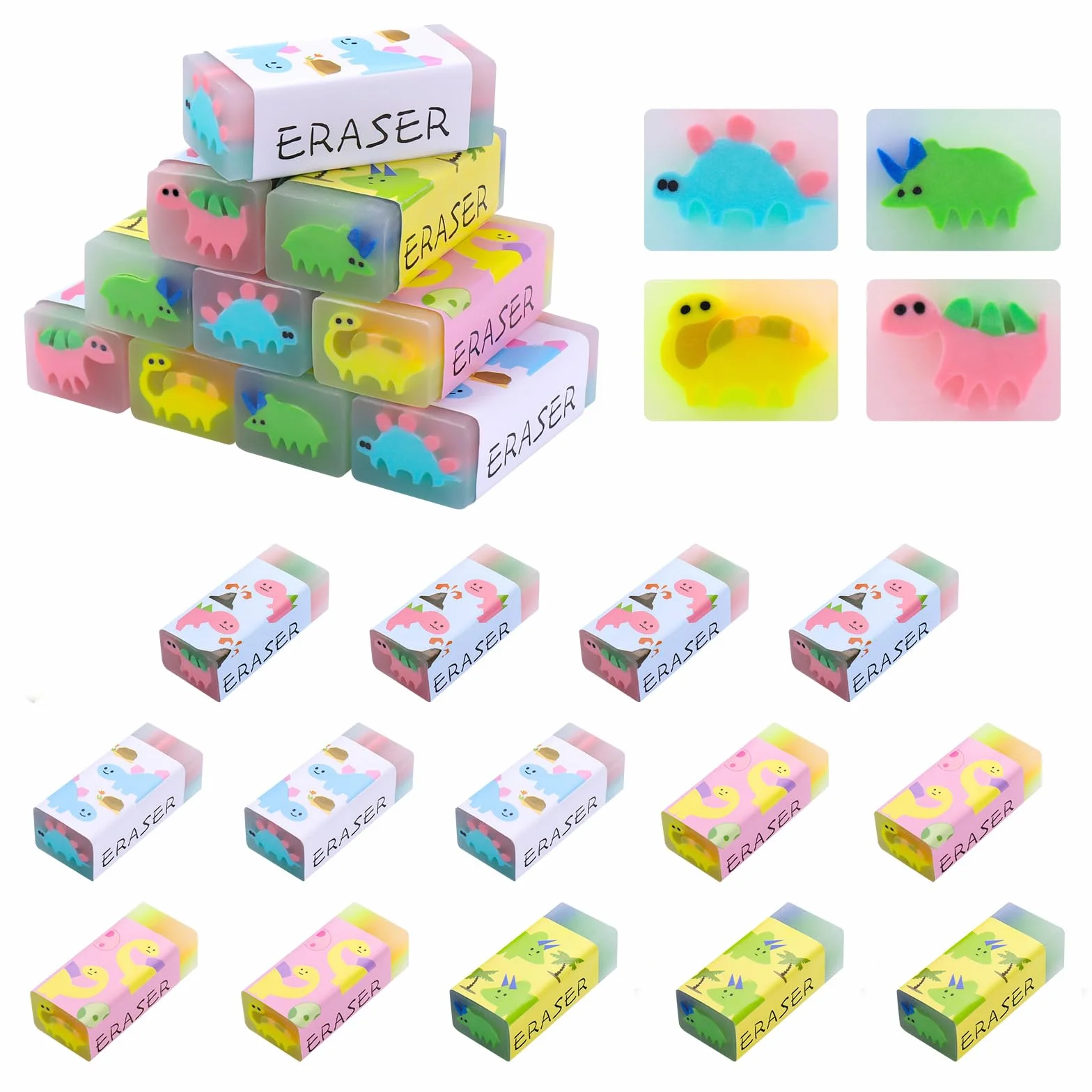 Gomme 24 Pezzi Colorate per Disegno Scuola Ufficio Regali Bambini