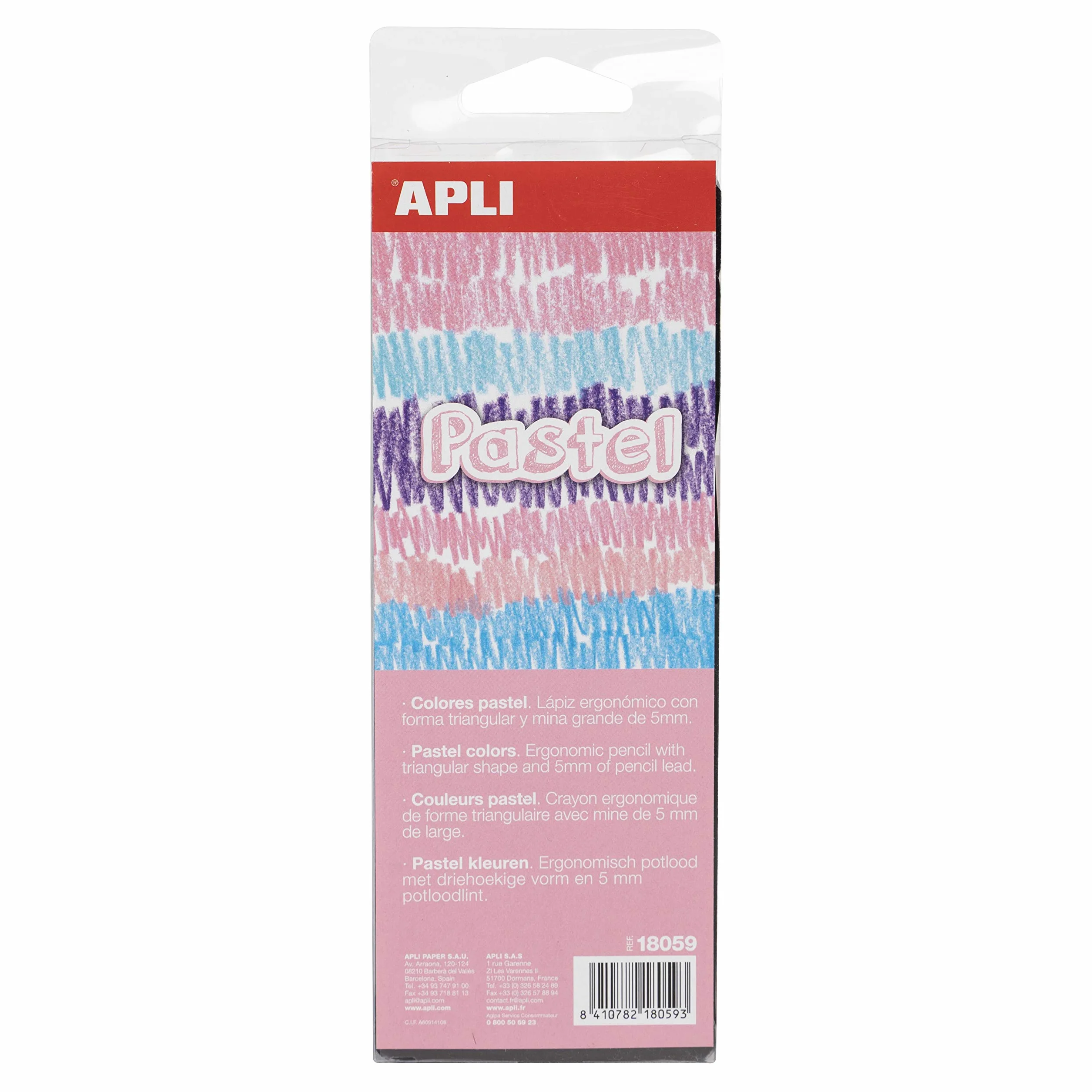 APLI Matite Jumbo Pastel colori assortiti scatola 6 u.