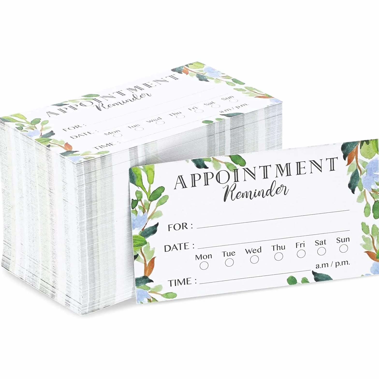 Paper Junkie Biglietti promemoria per appuntamenti 200 pezzi 8,9 x 5,1 cm fronte-retro fogliame verde