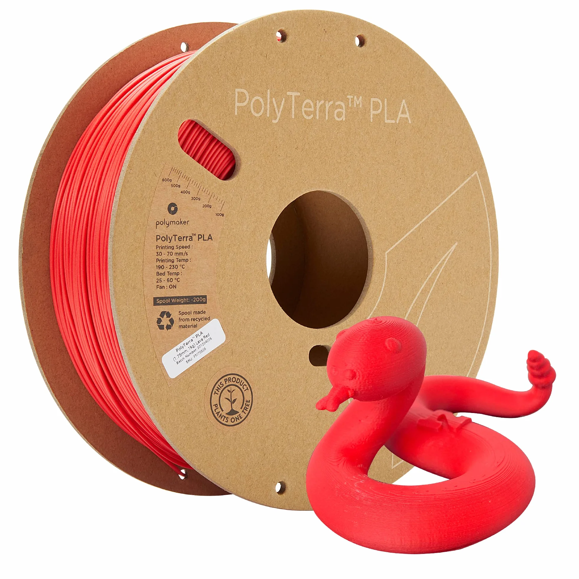 Polymaker PolyTerra PLA Lava Red 1.75mm 1kg