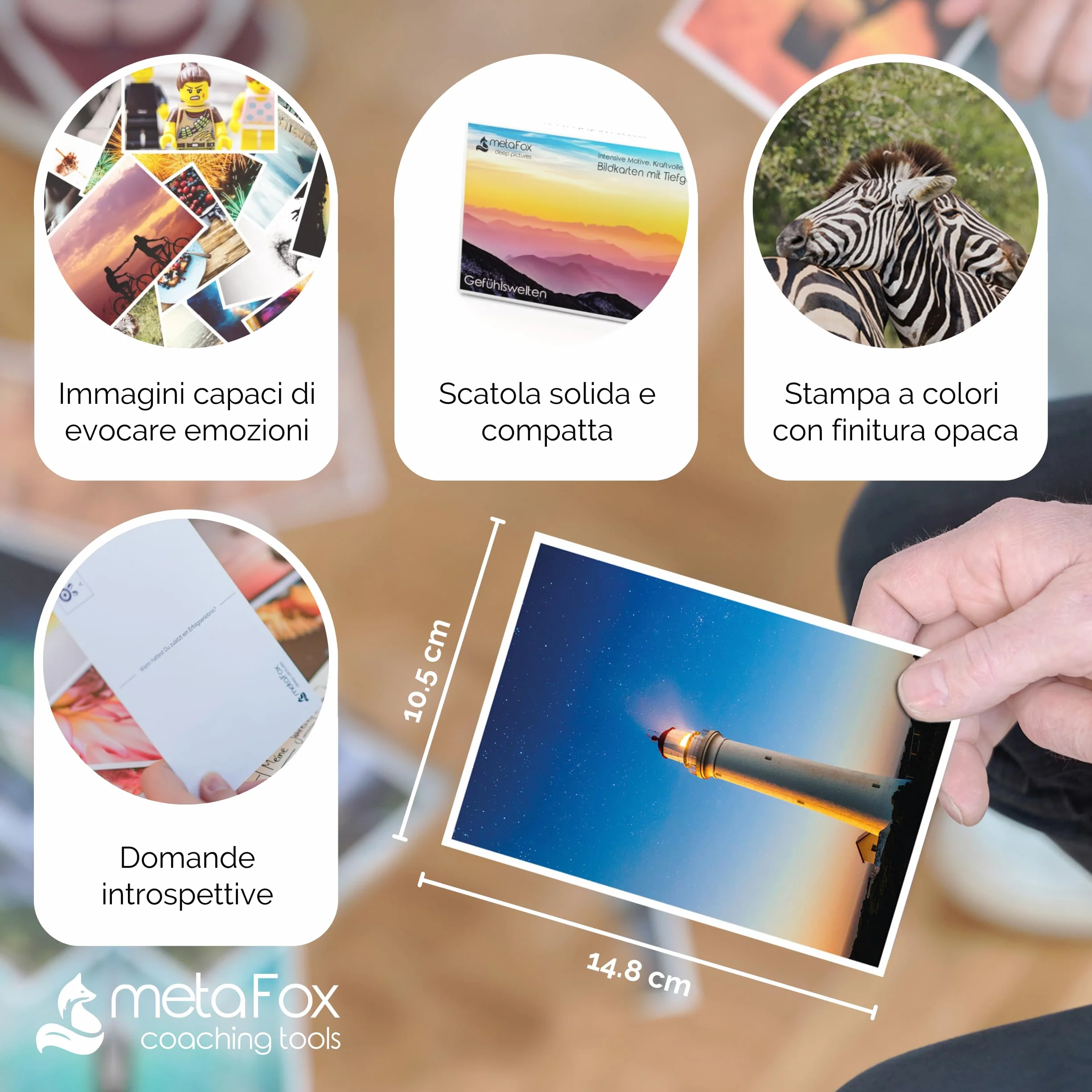 metaFox Carte da coaching Mondo di Emozioni | 52 cartoline illustrate per il coaching e la terapia | Conosci le tue emozioni e sviluppa l’intelligenza emotiva