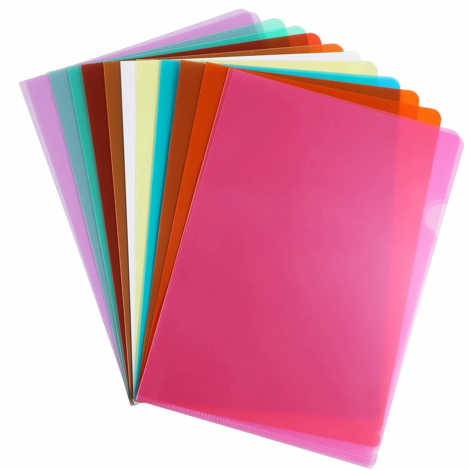 16pezzi Cartelline Trasparenti Shape Folders Colorati Per Documenti Per Ufficio e Scuola Resistente e Multifunzionale