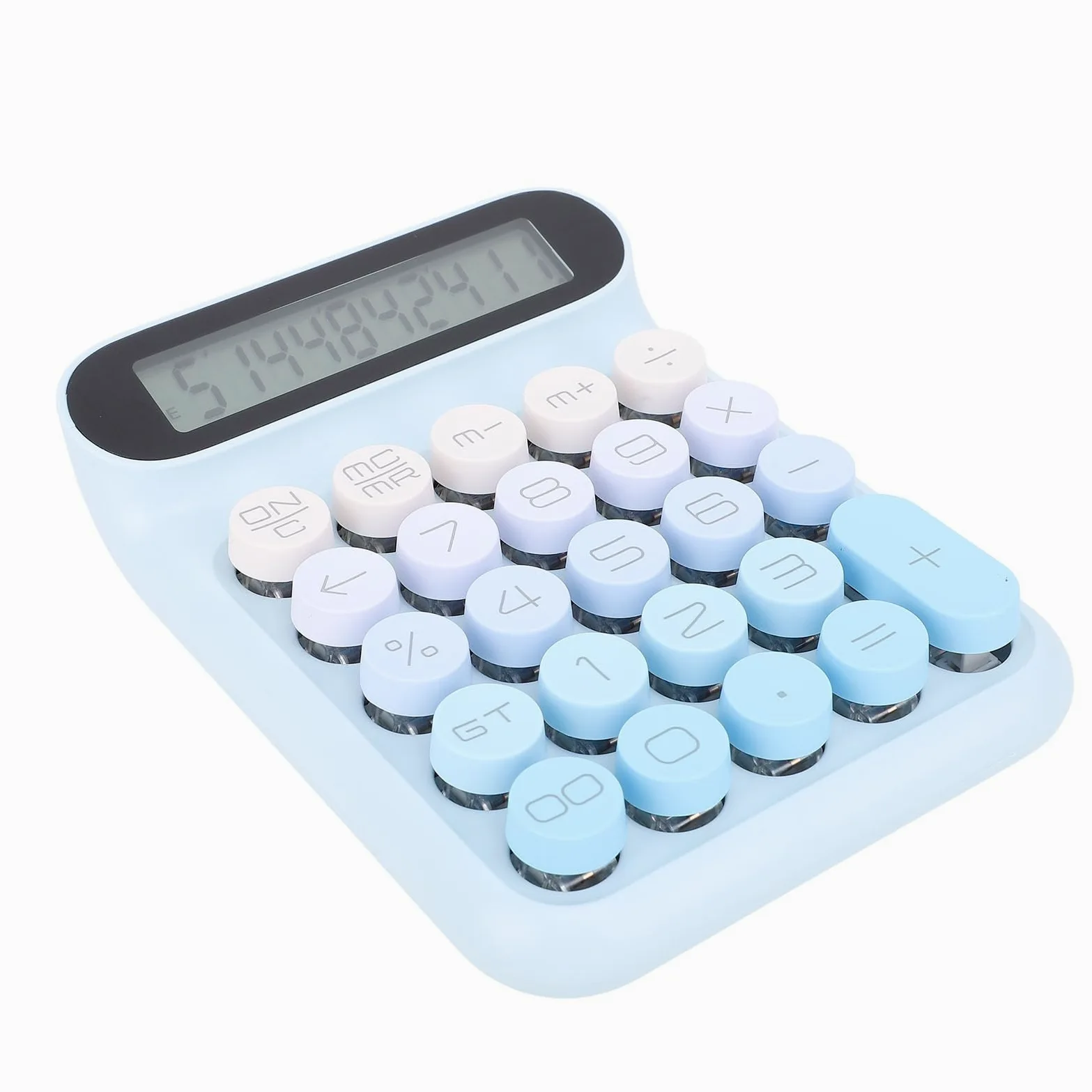 Calcolatrice con Interruttori Meccanici, Calcolatrice Carina Grande con Display LCD e Pulsanti Grandi, Calcolatrici da Tavolo Automatiche per il Sonno a 24 Tasti con Cuscinetti