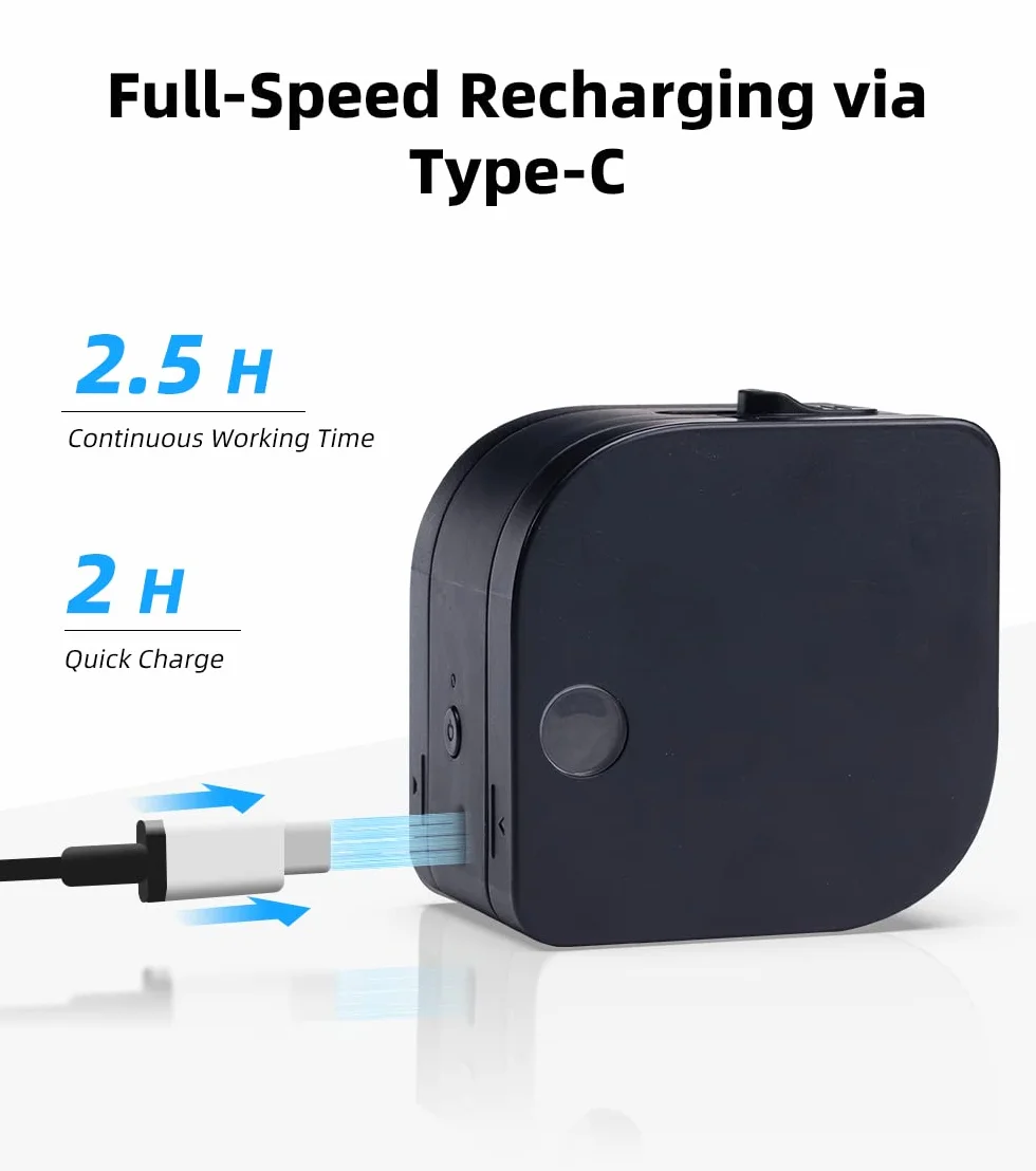 Phomemo P12-Pro - Stampante per etichette Bluetooth, monocromatica, termica, con 3 nastri per etichette, ricaricabile USB, per casa e ufficio