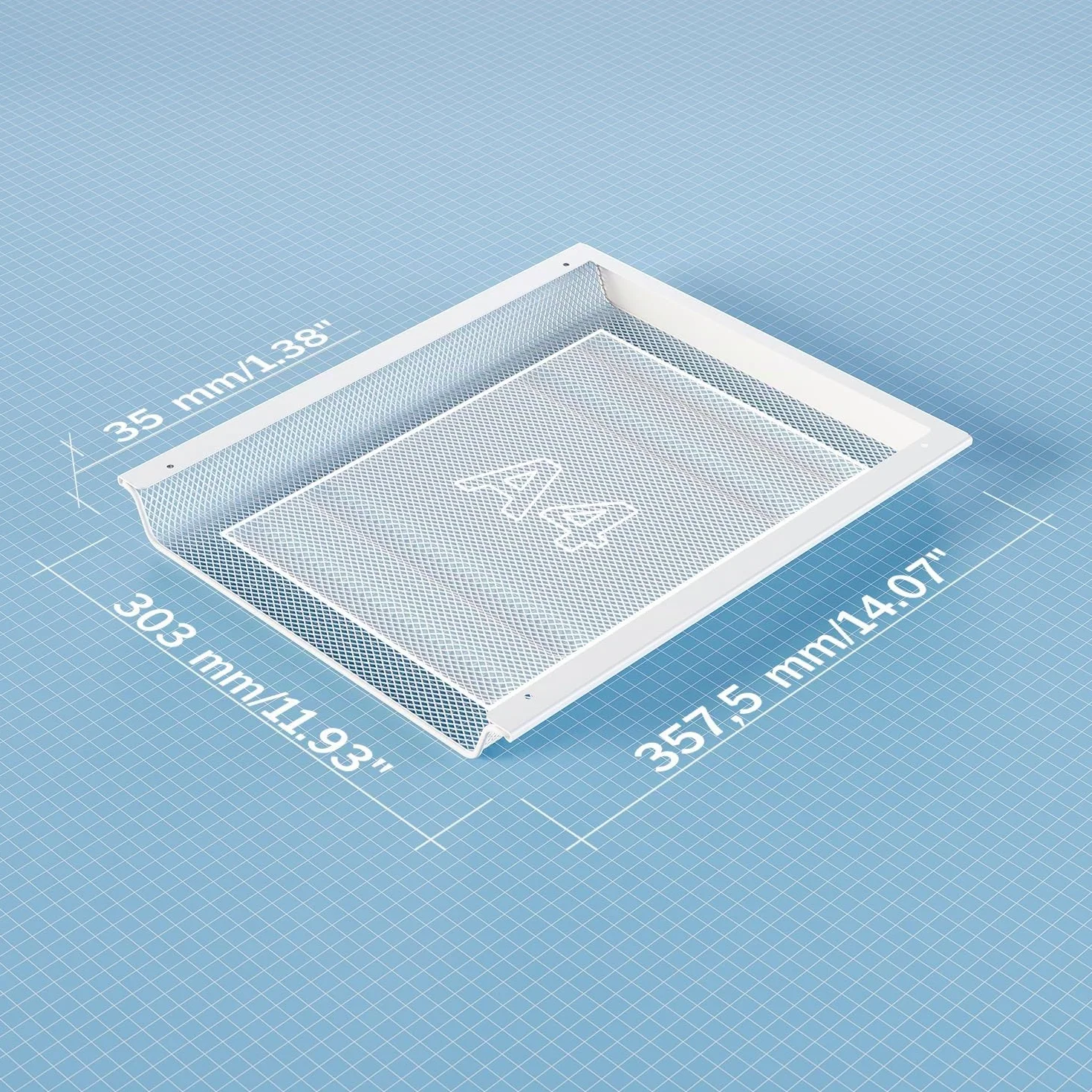KD Essentials Cassetto sottotavolo bianco per documenti A4 e articoli ufficio organizzatore invisibile