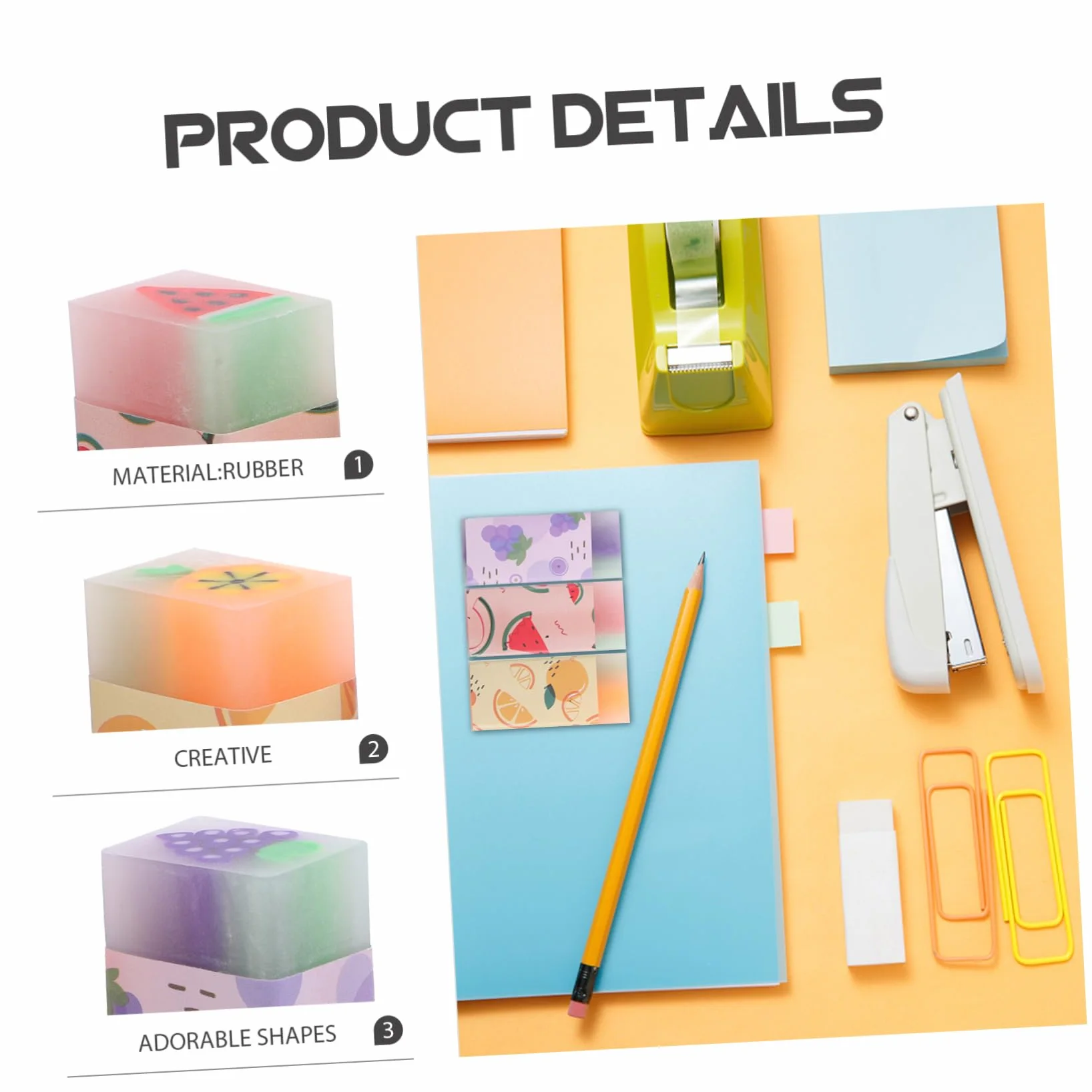 TEHAUX 36pezzi Cancellare Profumate Forma Di Frutta Per Ragazzo Ragazza Cancelleria Divertente e Decorativa Per Scuola e Attività Ricreative