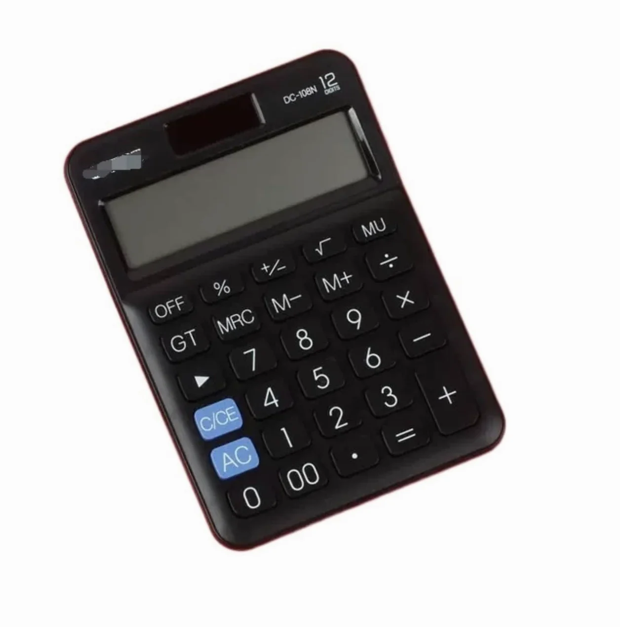 Calcolatrice Casa Ufficio Candy Colors Calcolatrice da Tavolo Display LCD A 12 Cifre Solare E Batteria Dual Power Perfetta per Scuola(Black)