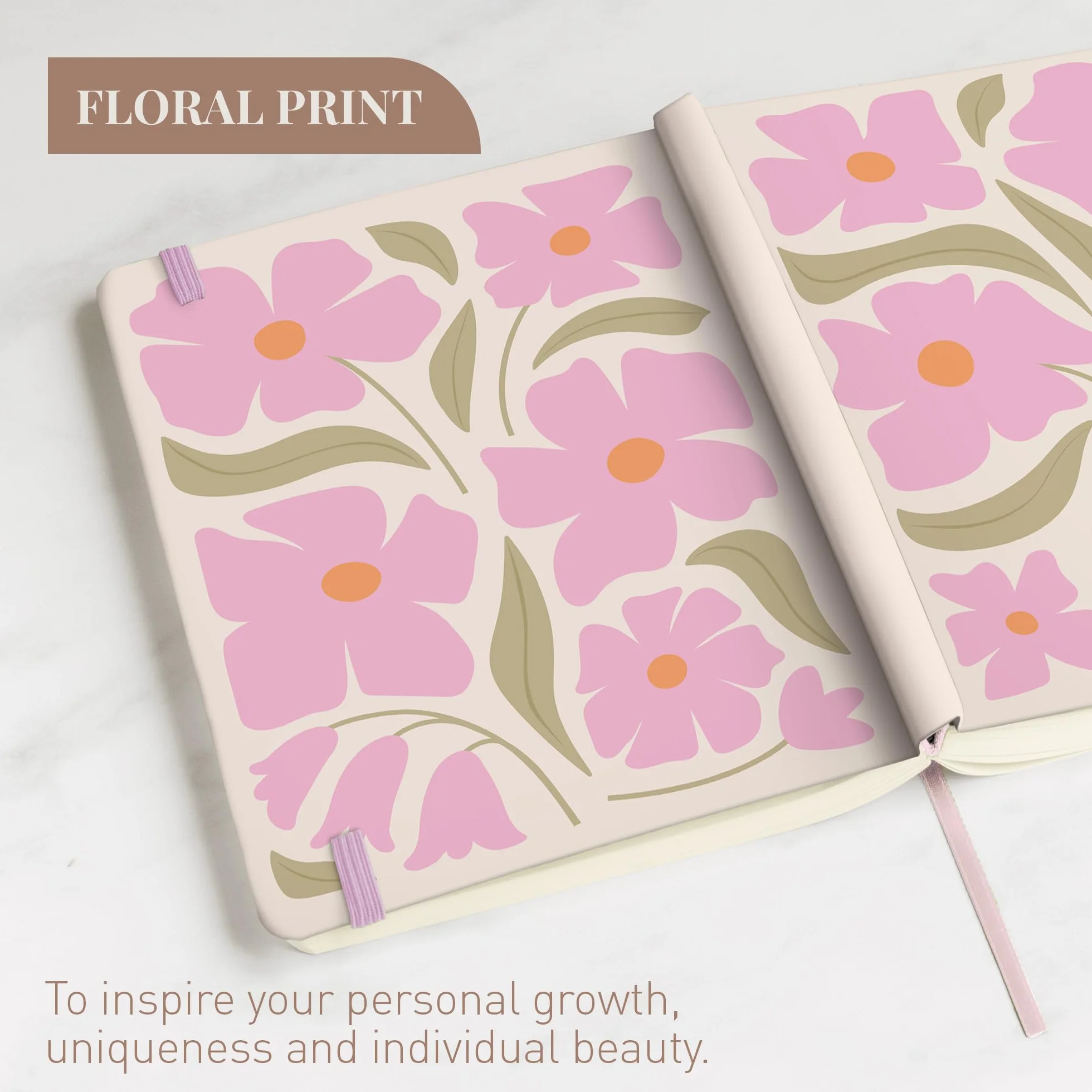 Rileys & Co Taccuino Rigido 8x6 Pollici 240 Pagine a Righe Floreale