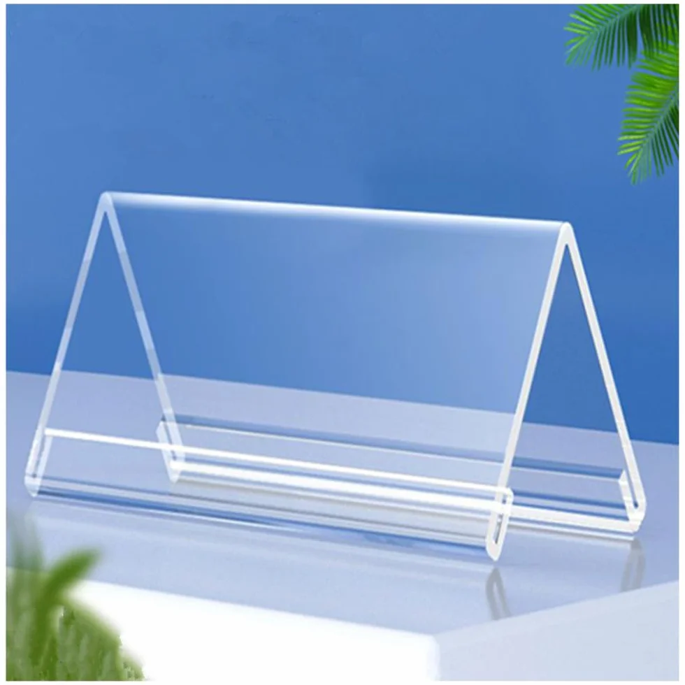 12 Pezzi Espositore da Tavolo, 10x15 cm Porta Avvisi da Tavolo, A6 Espositore per Poster, Chiaro Acrilico Poster da Banco Espositori Plexiglass per Ufficio Bancone Negozio,Portafoto