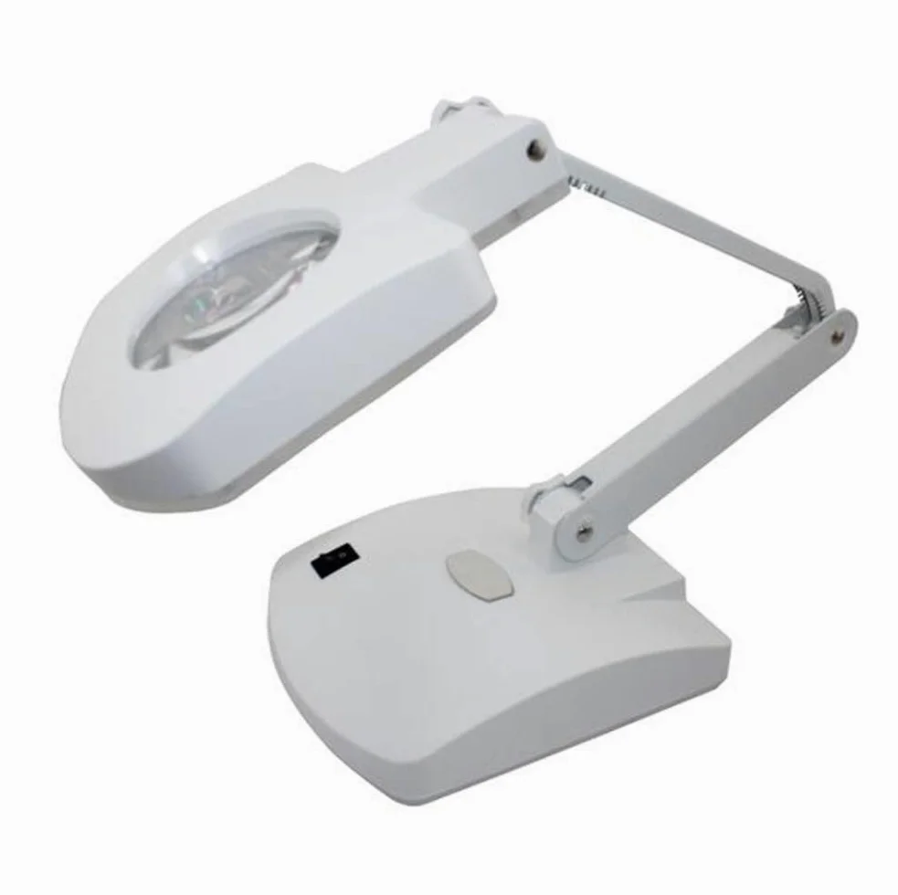 Lente d'Ingrandimento Lente d'Ingrandimento 2 in 1 56 LED Lente d'Ingrandimento da Tavolo Lampada da Scrivania con Diottrie Lente 3D/8D Luce Brillante