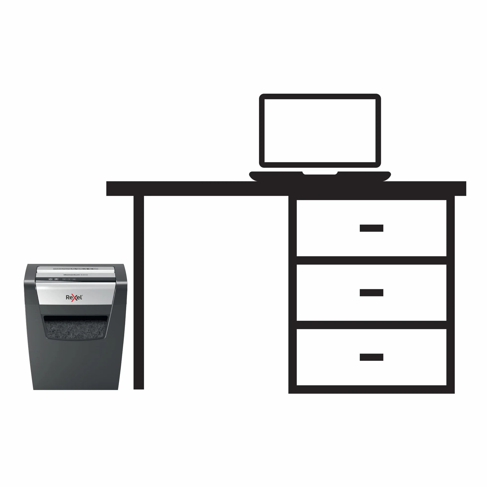 REXEL Momentum X410, Distruggidocumenti Manuale, 11-10 Fogli A4 (70-80 gr/mq), Taglio a Frammento, Livello di sicurezza P-4, per Uso Personale/Home Office, Capacità 23 Litri, 2104571EU
