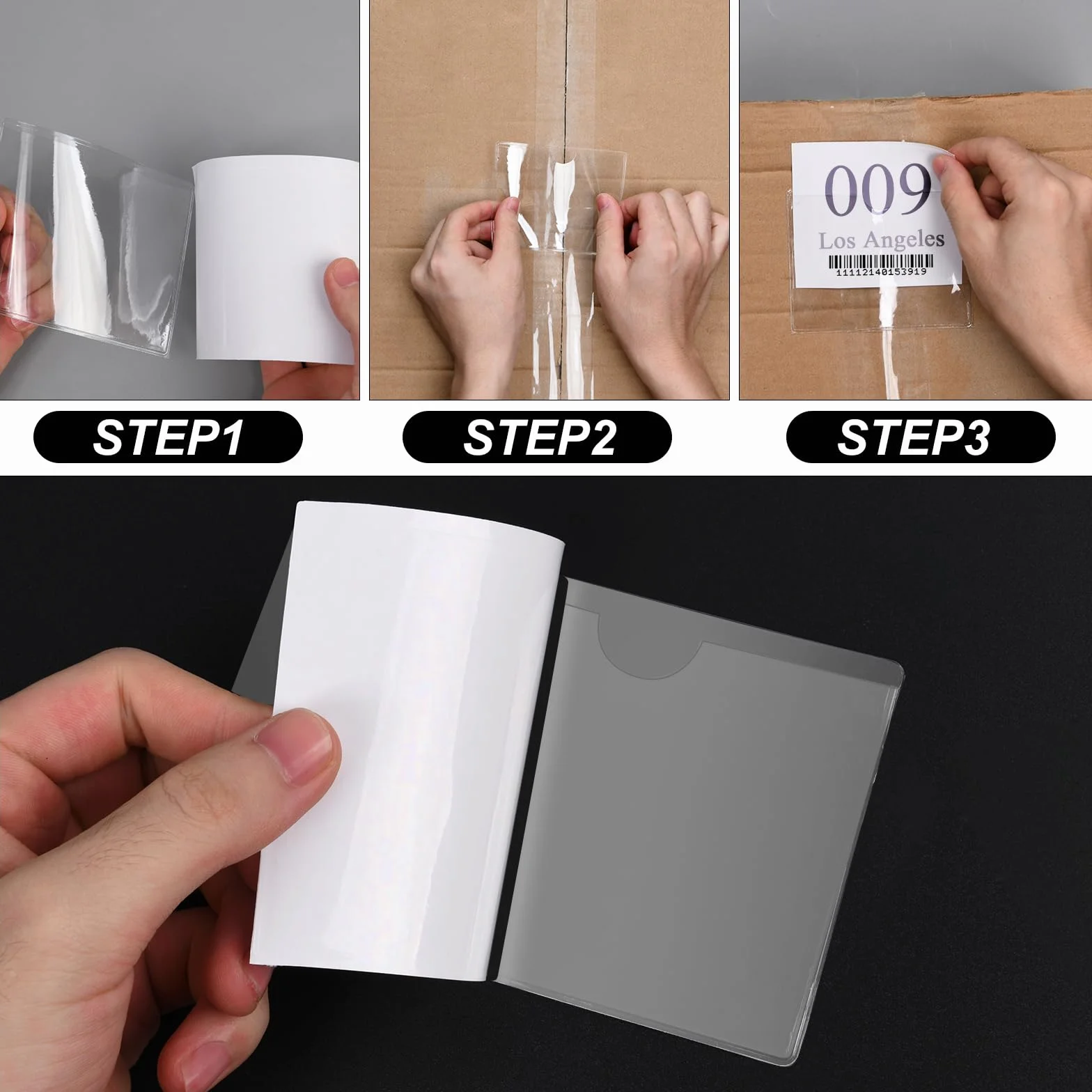 Buste Adesive Trasparente 10Pcs Tasche Autoadesive per Schede Porta Licenza di Parcheggio Biglietti Trasparente (10x15cm)