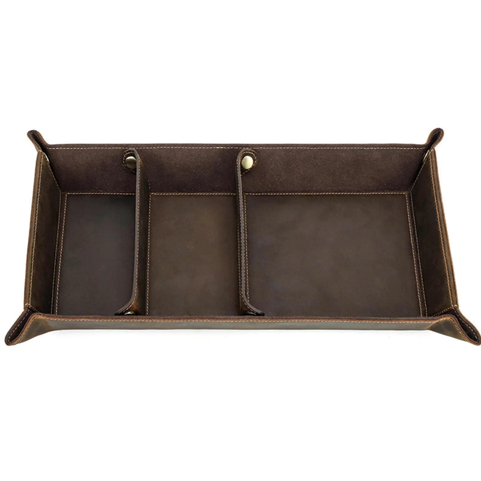 Vassoio portaoggetti caffè marrone 40 x 22 x 4, 5 cm Vassoio organizer da tavolo per scrivania ingresso per riporre chiavi, telefono, orologi, carte elementi essenziali quotidiani Organizer da