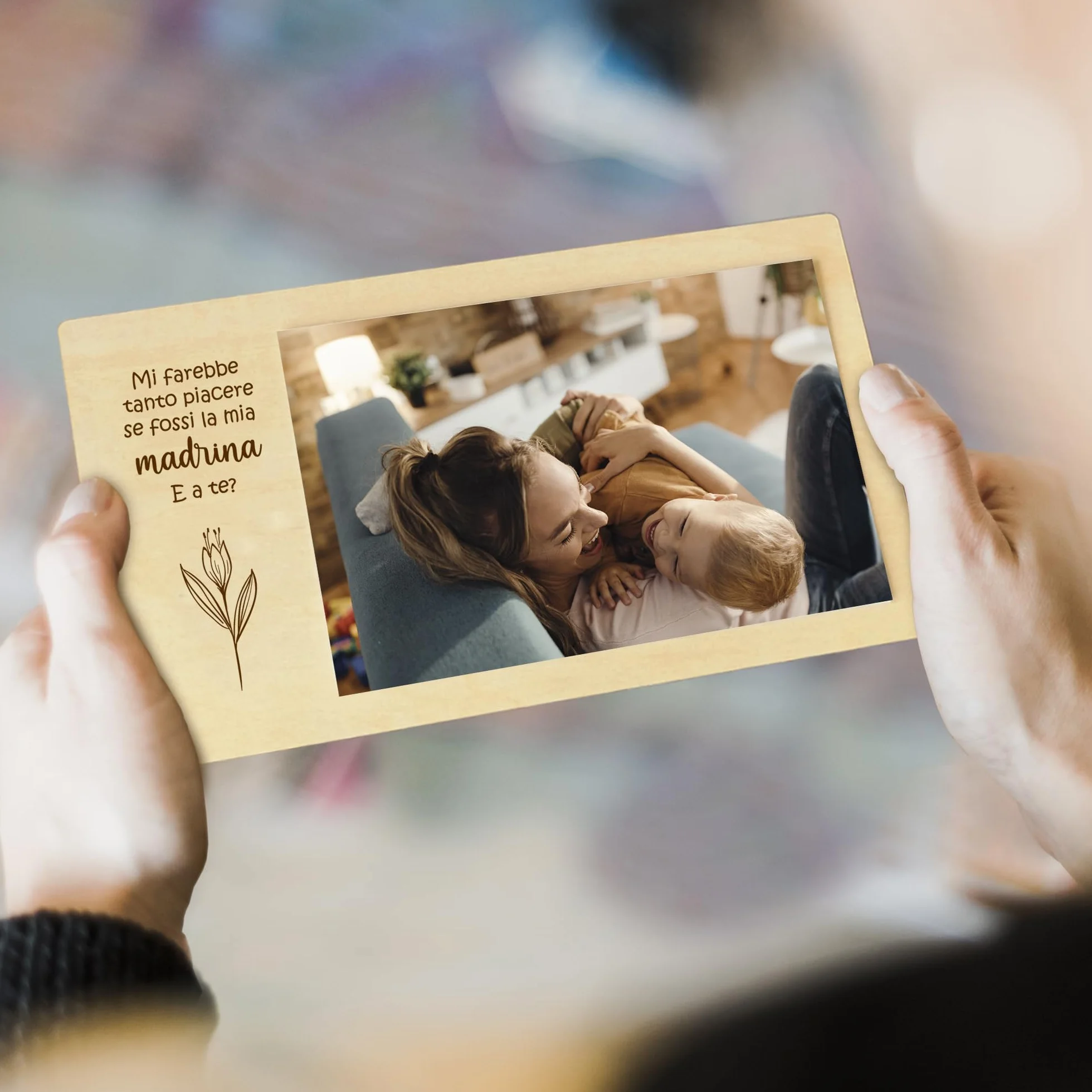 Nagu Cornice Portafoto in Legno 10x15 cm Regali Personalizzati Ricordi Battesimo Neonato