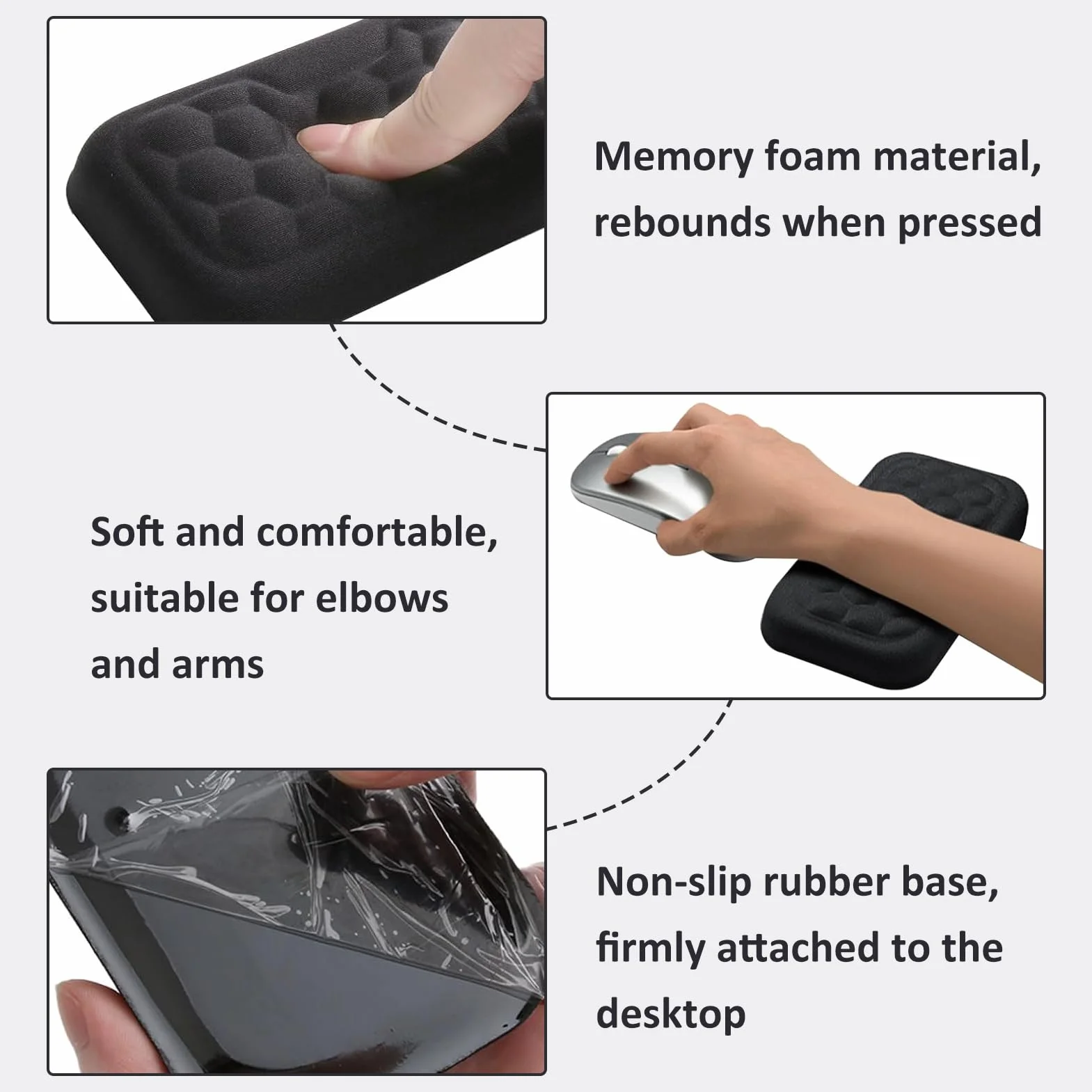 Poggiapolsi Mouse Ergonomico Memory Foam Antiscivolo per Scrivania