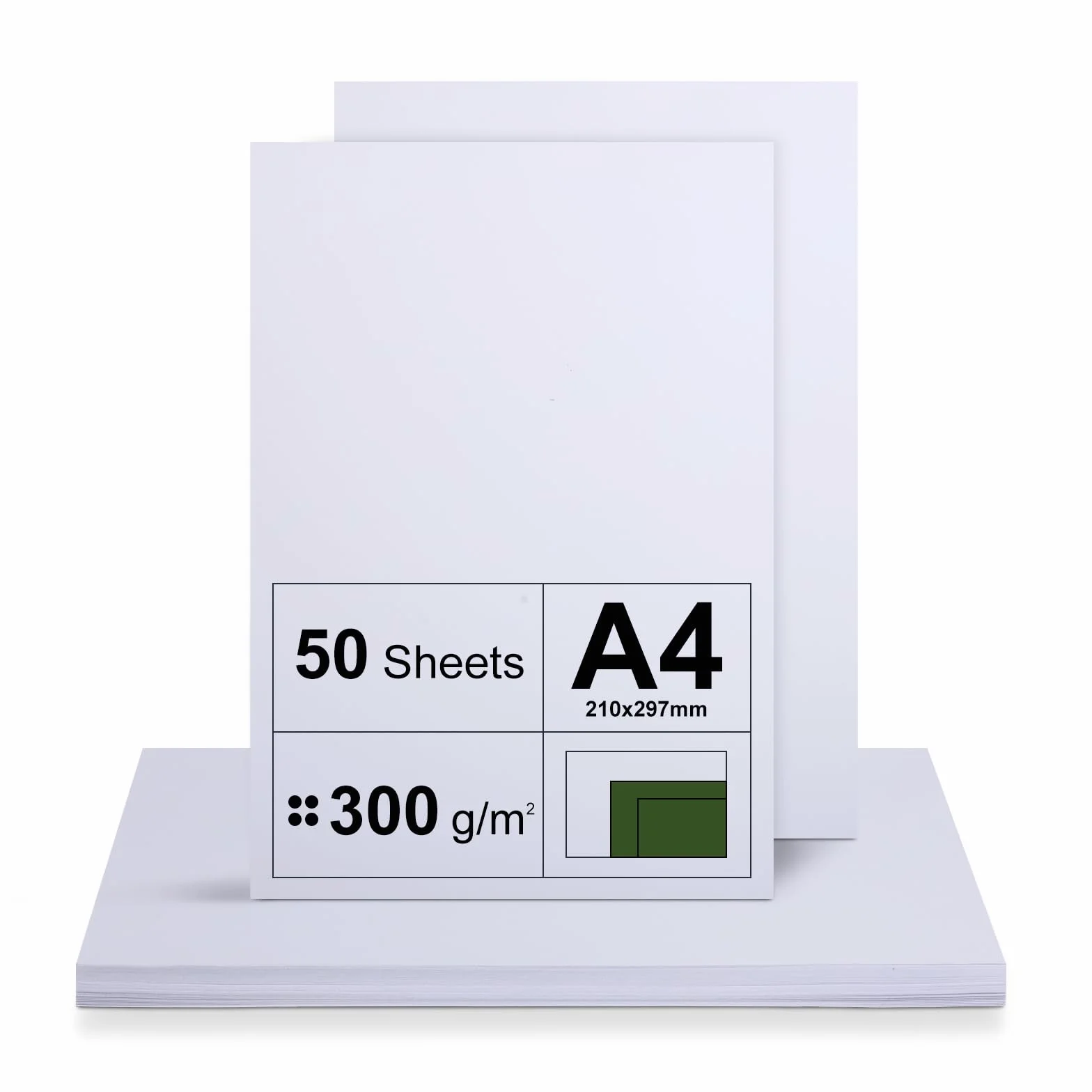 Cartone A4 300 g/m² 50 Fogli Carta Spessa Bianca per Stampanti