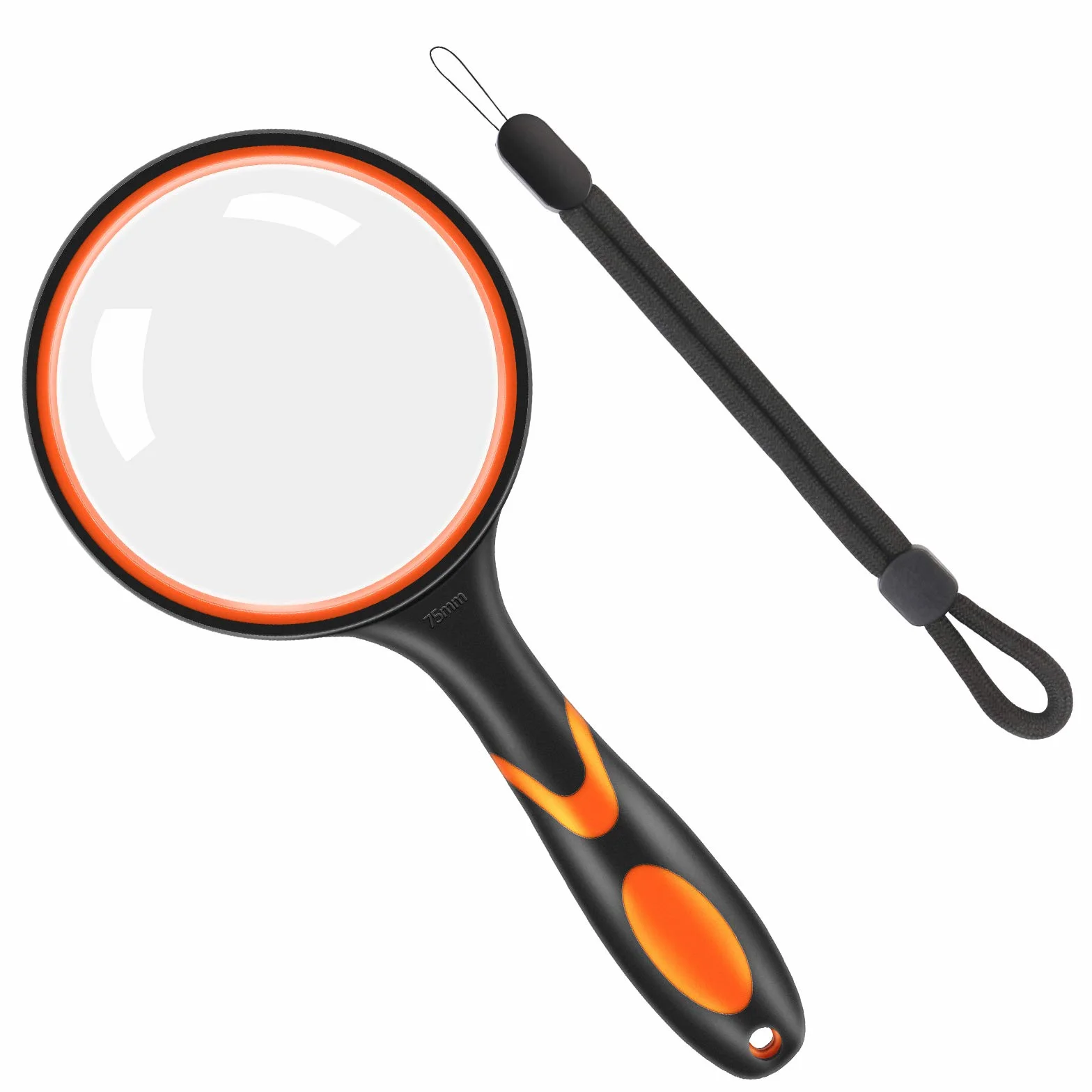 Vicloon Lente d'Ingrandimento 10X 75mm Portatile con Manico in Gomma Morbida Antiscivolo