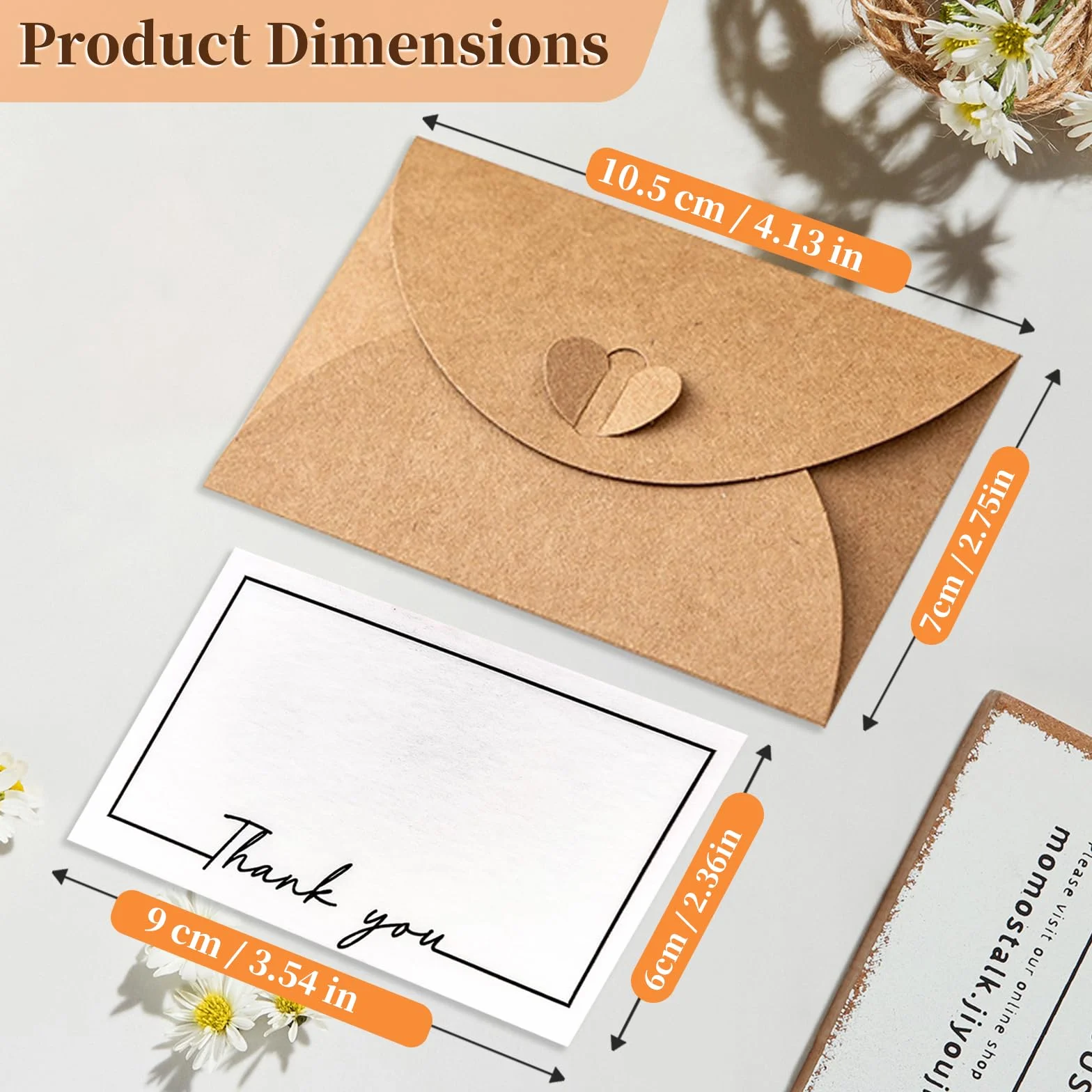 Buste in Carta Kraft 10x6 cm Fatte a Mano con Chiusura a Cuore per Natale San Valentino Matrimonio