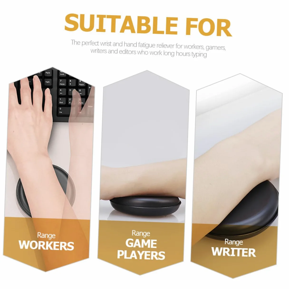 Didiseaon Supporto Poggiapolsi Gaming in Pu Rotondo per Comfort Massimo e Supporto Ergonomico per Ufficio e Scrivania, Facile da Trasportare e Antiscivolo