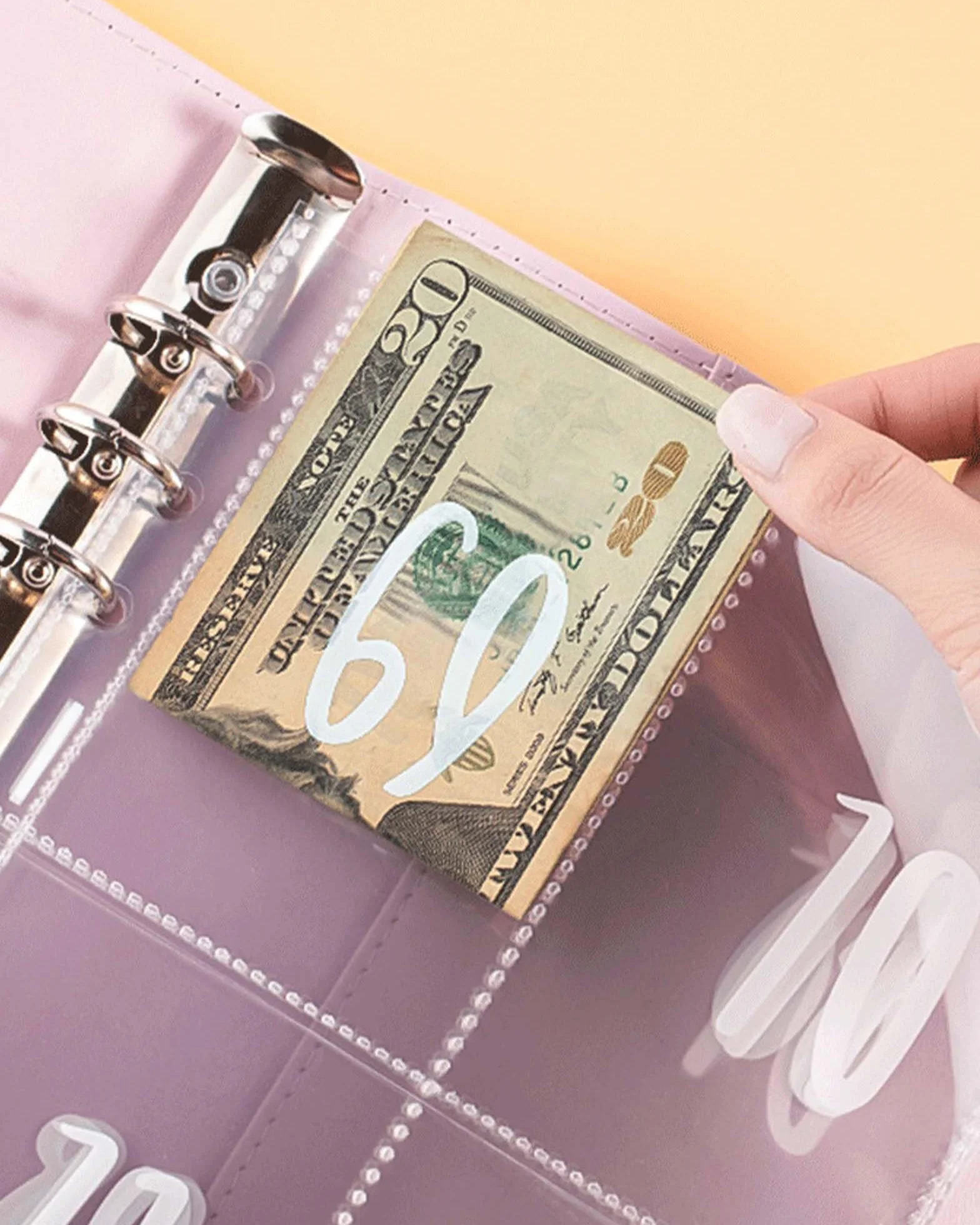 JEJA Budget Planner 5,050 euro Fogli di Bilancio Etichette Adesive Penne Cancellabili Rosa