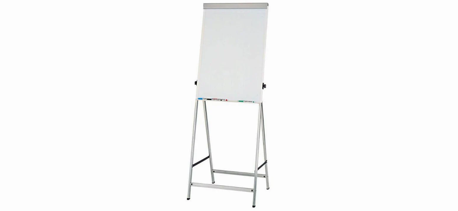 Maul Lavagna flipchart MAULoffice Argento Stabile Regolabile da Ufficio | altezza adattabile, base sicura, piano per calamite, vaschetta ampia, portablocco versatile, trasporto facile