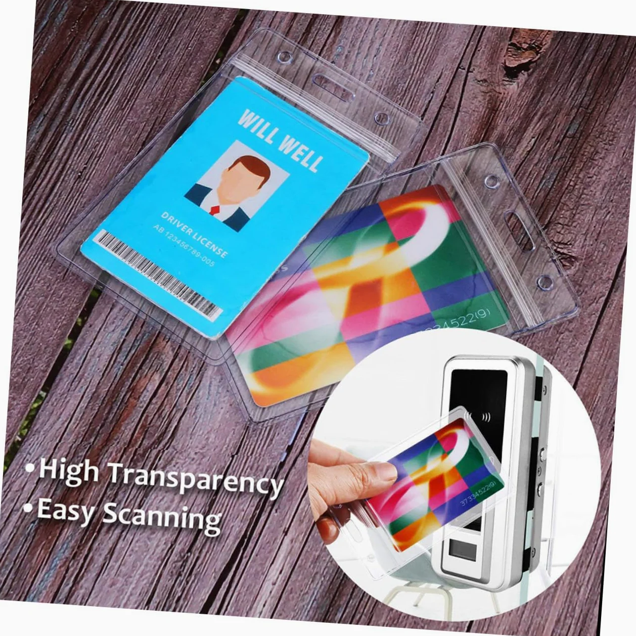 NUOBESTY 2 Set Di Eleganti Custodie Con Cordino Porta Badge Portatile Per Badge Identificativi E Biglietti Da Visita