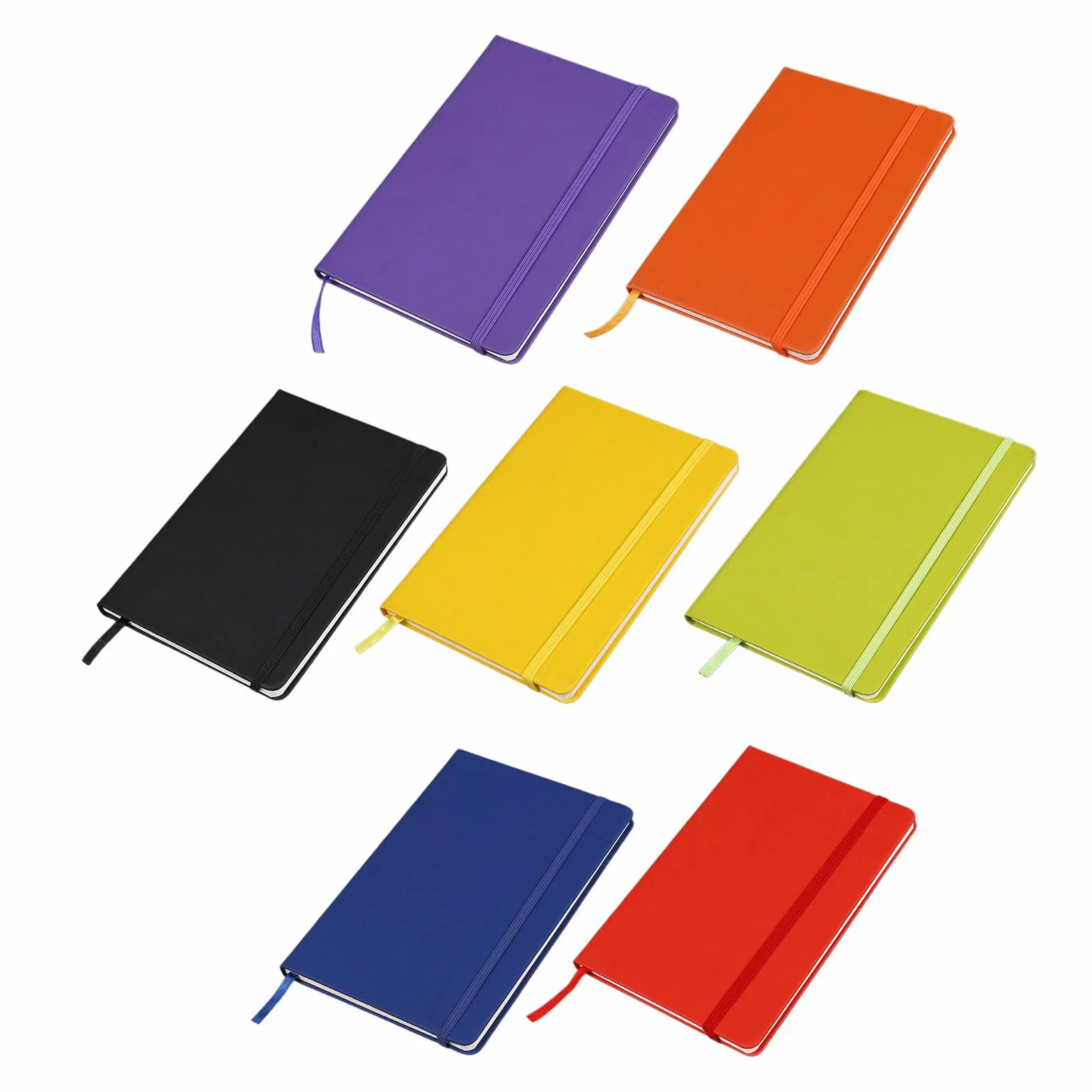 Tofficu Set 7 Quaderni A6 e Multifunzione con in Pu, Pagine a Righe, Blocco Note Tascabile con Elastico per Scuola e Lavoro, per Studenti