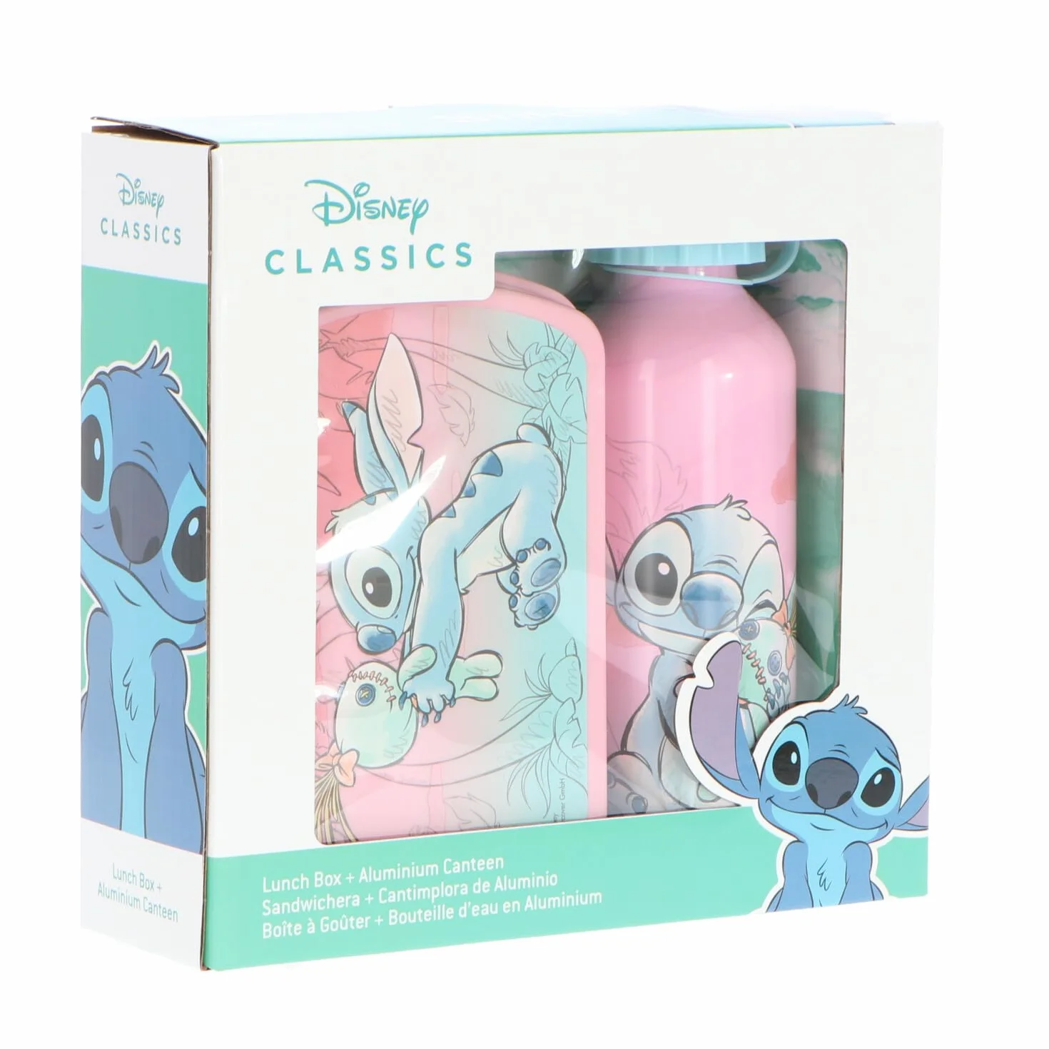 Disney Set per Il Pane – Contenitore per Il Pranzo e Bottiglia 400 ml, Stitch