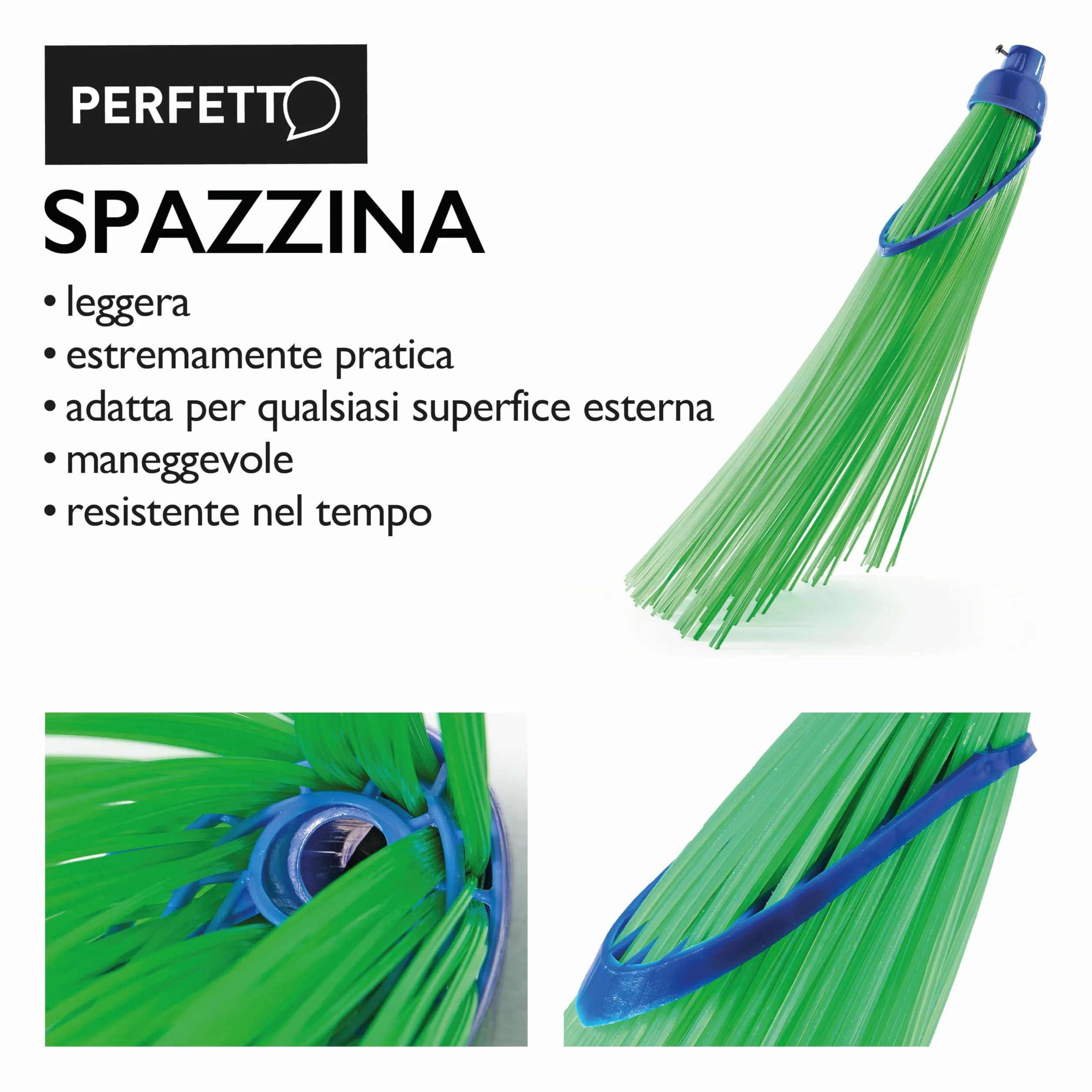 Perfetto Scopa Spazzina Senza Manico 55 cm do Giardinaggio