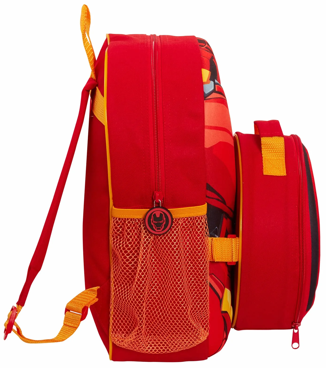 Marvel Zaino per bambini Iron Man Avengers Borsa per il pranzo staccabile Portabottiglie per acqua Set da 2 pezzi