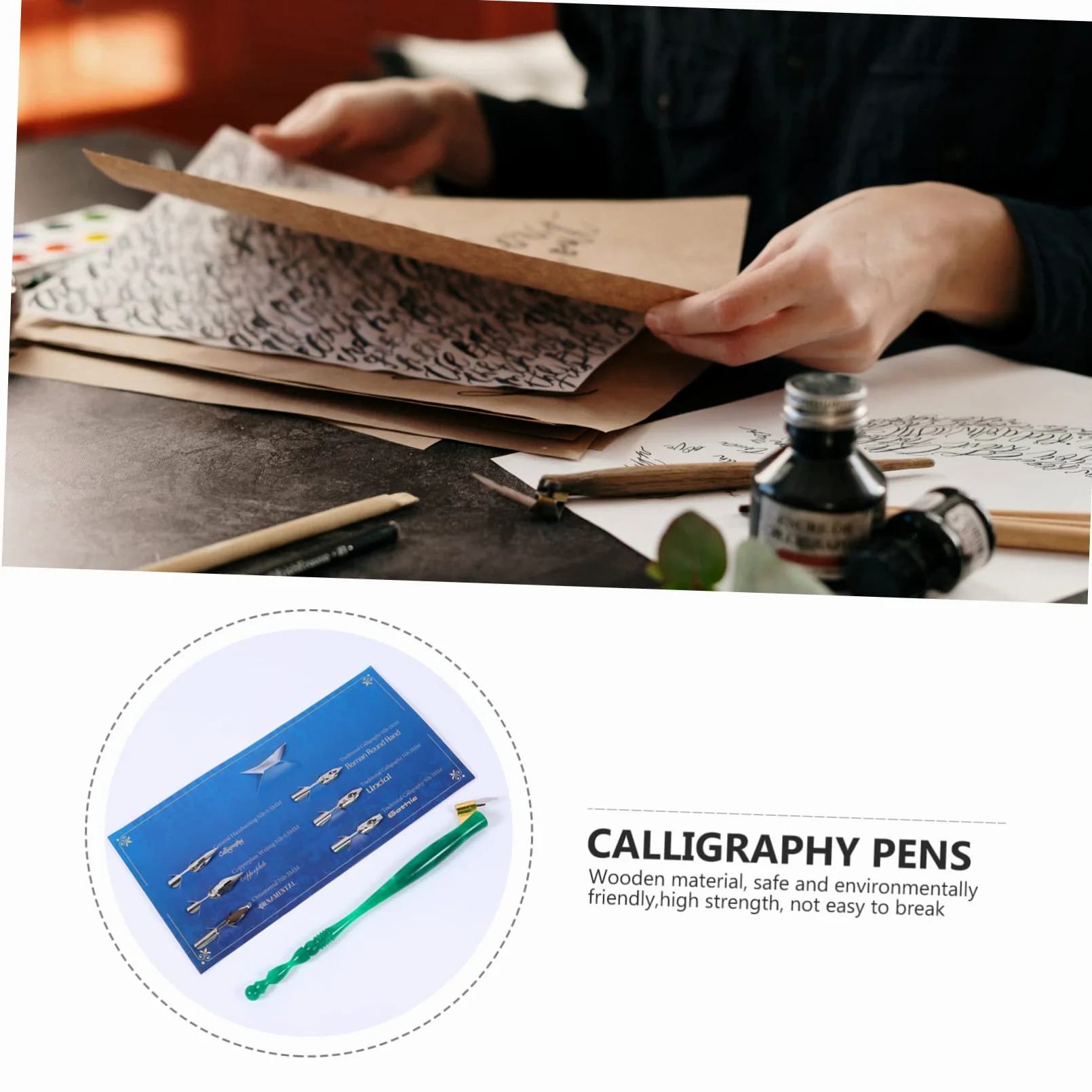 EXCEART 3sets Penne Calligrafiche Vintage Con Teste Sostituibili Strumenti Di Scrittura Eleganti Per Praticare La Calligrafia Inglese Per Studenti e Appassionati