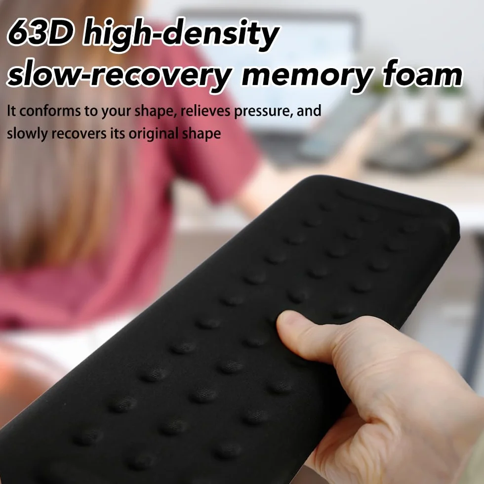 Gomitiere da scrivania a forma di L, 2 pezzi, poggiapolsi a forma di L, con tappetini ergonomici per mouse, gomiti in memory foam, supporto per palmo, polso e avambraccio, ufficio casa