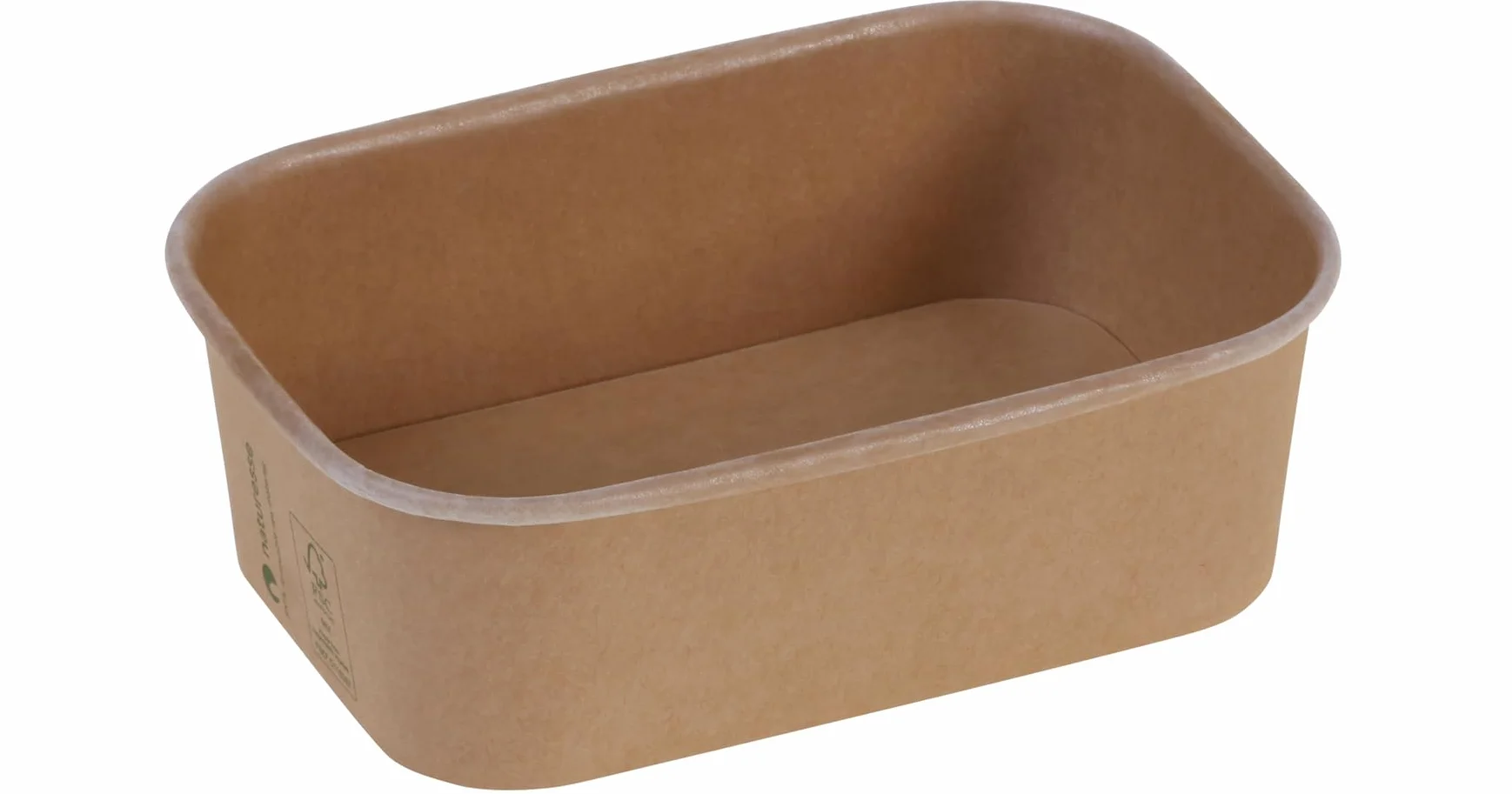 Ciotole per insalata to go rettangolari 750 ml 17,3 x 12 x 5,7 cm con coperchio carta kraft marrone