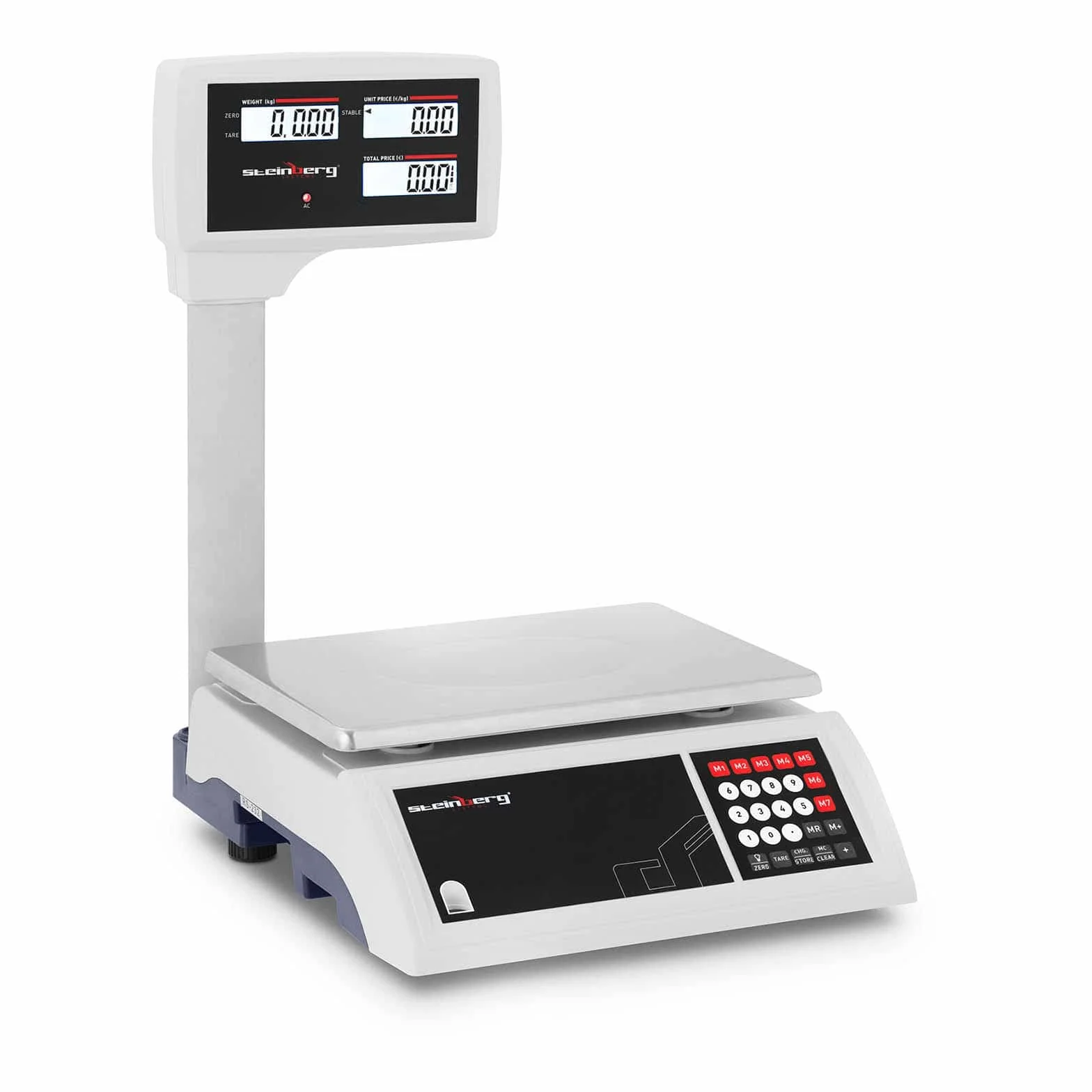 Steinberg Systems Bilancia da Banco Bilancia di Controllo SBS-PW-305C (30 kg / 5 g, Display LCD alto, Alimentatore + Batteria)