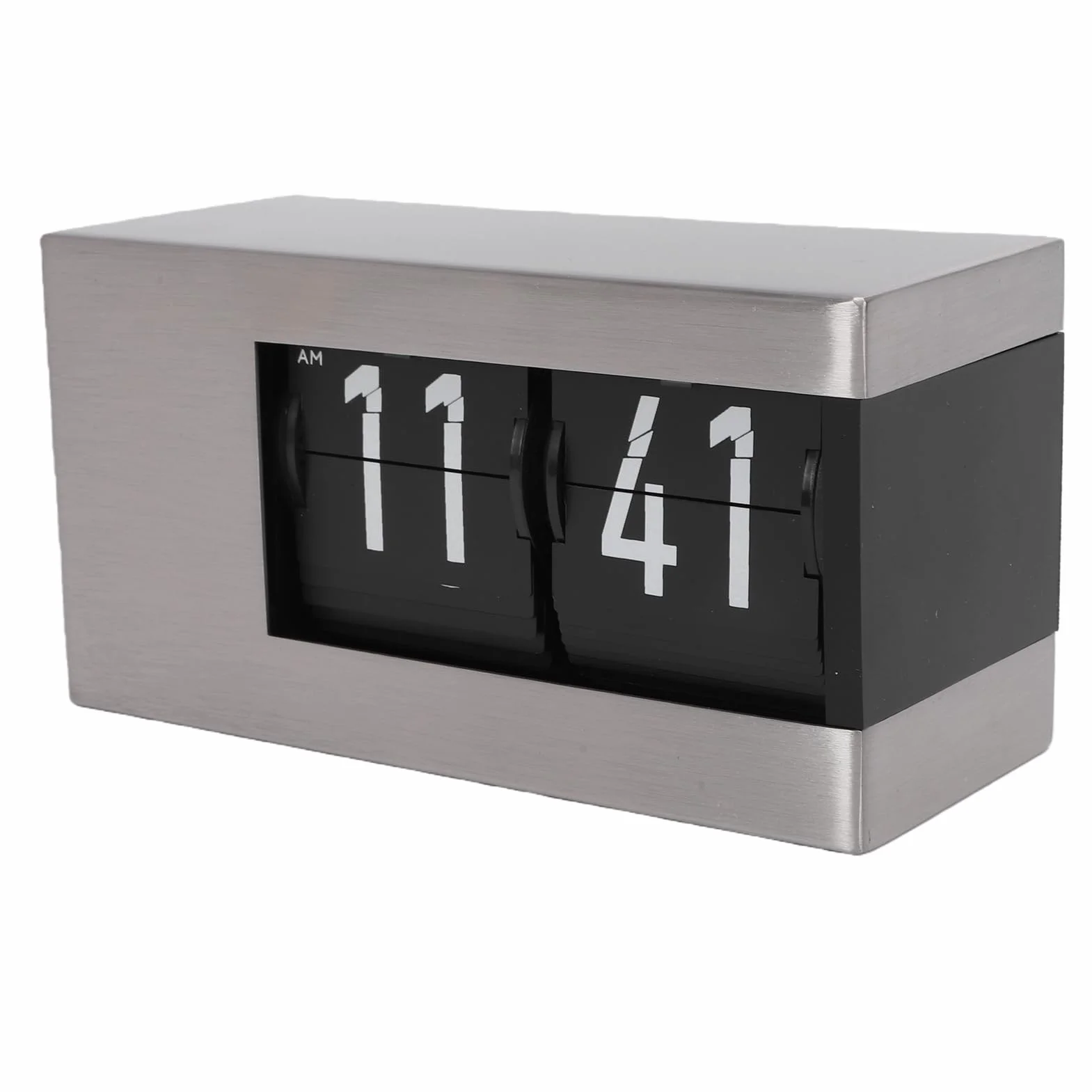 Calendario Orologio a Fogli Mobili Display a LED Automaticamente le Pagine Elegante Calendario Perpetuo per la Casa Camera da Letto Ufficio Acciaio Inossidabile 5,71" (Argento)
