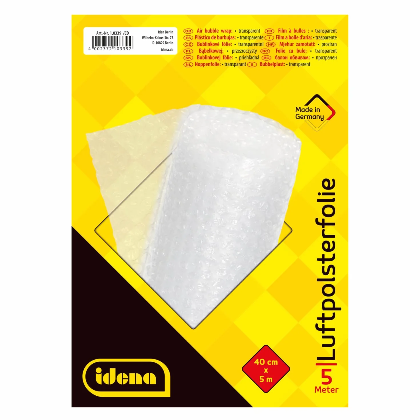 Idena Pluriball 40 cm x 5 m 70 µ trasparente 1 pezzo