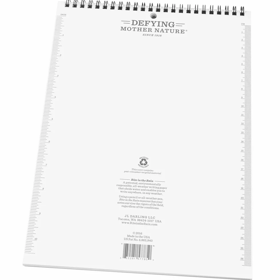 Rite in the Rain Legal Pad 21,6 x 27,9 cm Copertina Grigia Modello Legale LP785