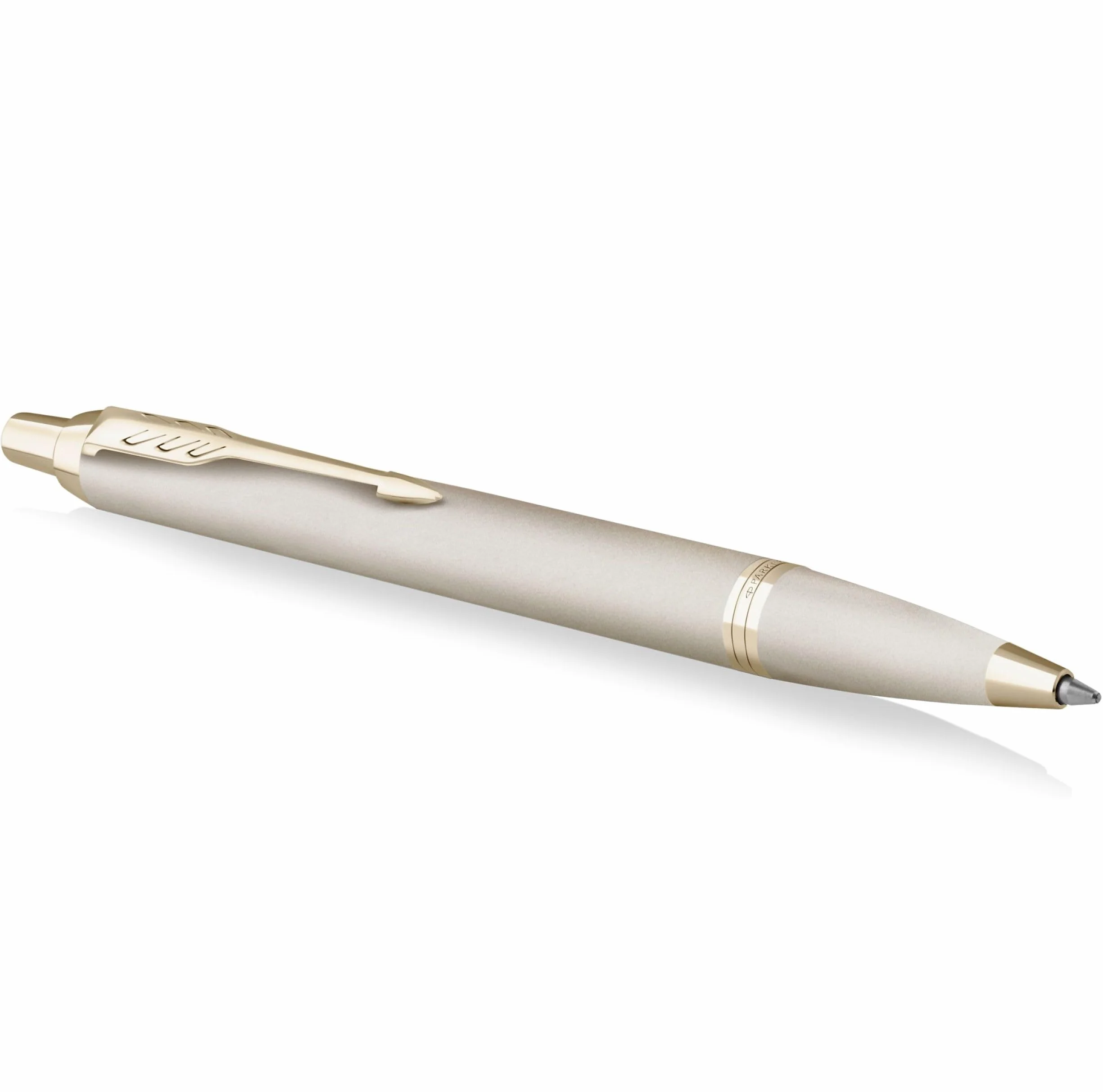 Parker IM penna a sfera monocromatica | inchiostro blu | finitura e puntale champagne | punta media | confezione regalo