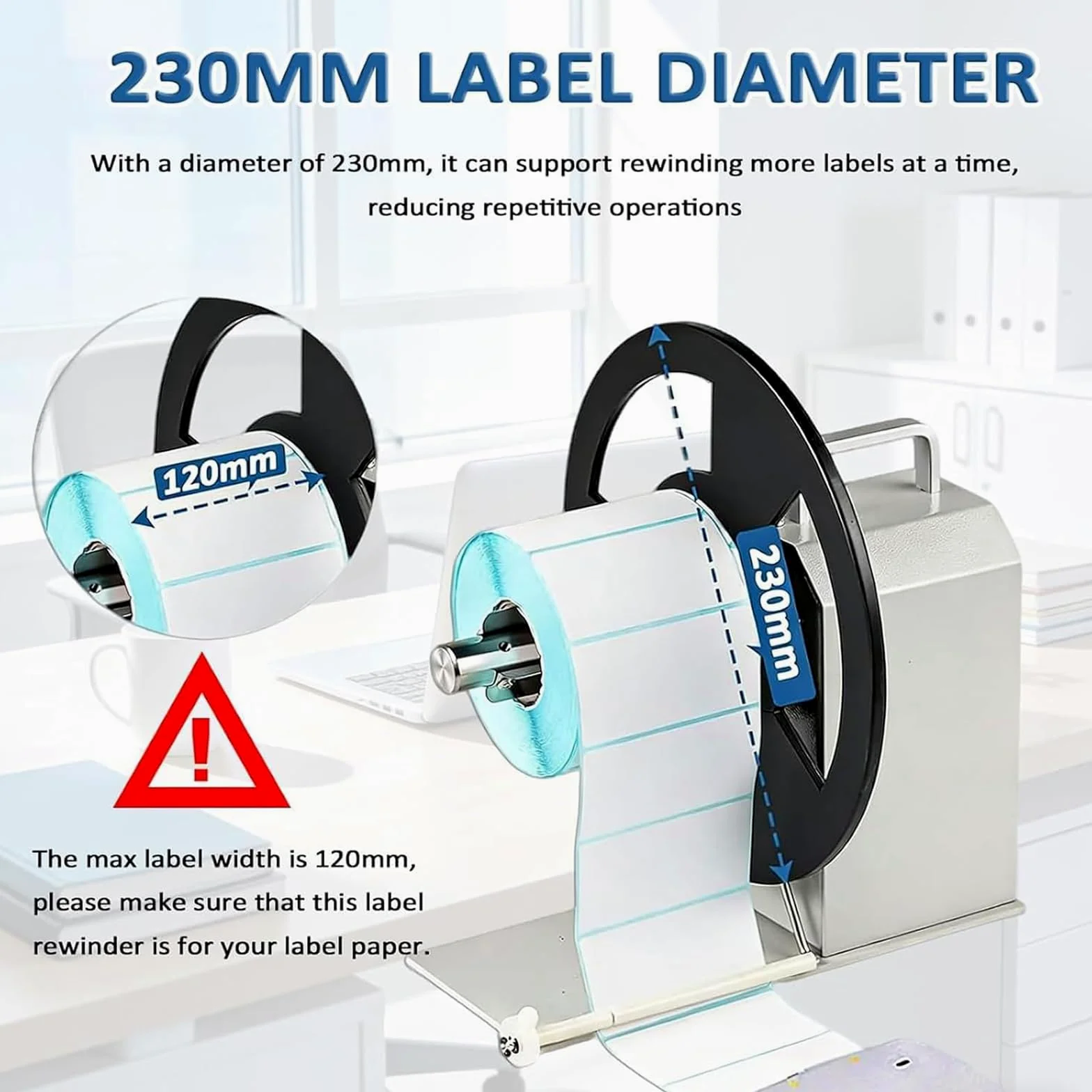 Etichettatrice Bidirezionale, Avvolgitore Automatico Di Etichette Con Anima Da 1/1,5/3 Pollici, Velocità Regolabile Da 1 A 10 Pollici/secondo, Larghezza 120 Mm, Diametro 230 Mm, Per Etichette Per