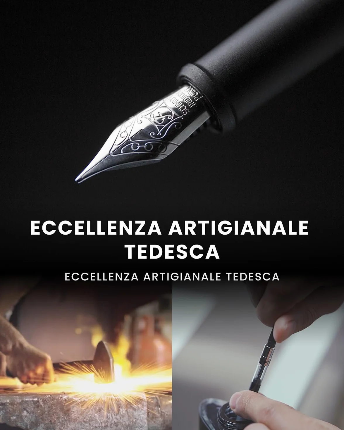 novium Hoverpen Future - Penna fluttuante 2 in 1 stilografica e roller, levitazione magnetica, design ispirato allo spazio, decorazione da scrivania, idea regalo di lusso, Deep Black