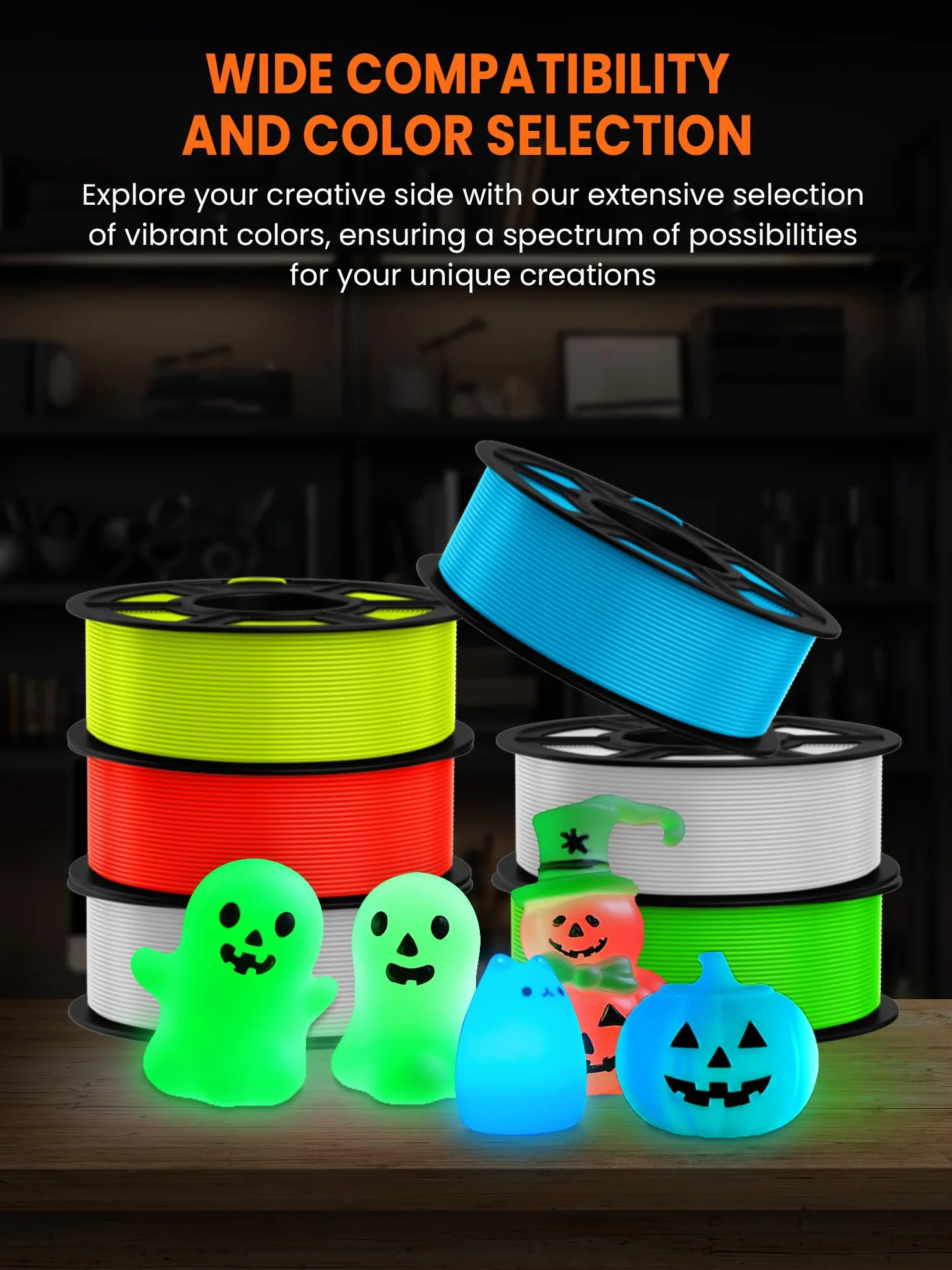 TECBEARS Filamento PLA Glow in the Dark 1.75mm Verde Luminescente 1kg