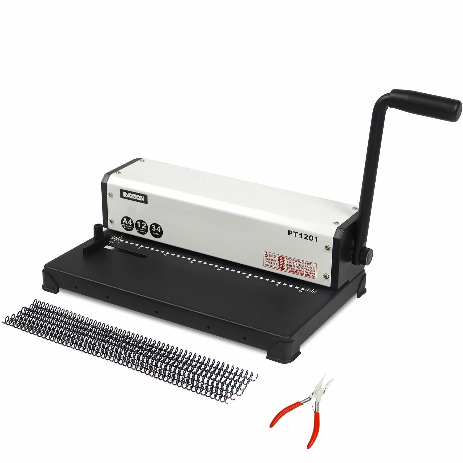 RAYSON PT-1201 Rilegatrice, Perforazione12 Fogli, Passo 3:1, 34 Fori