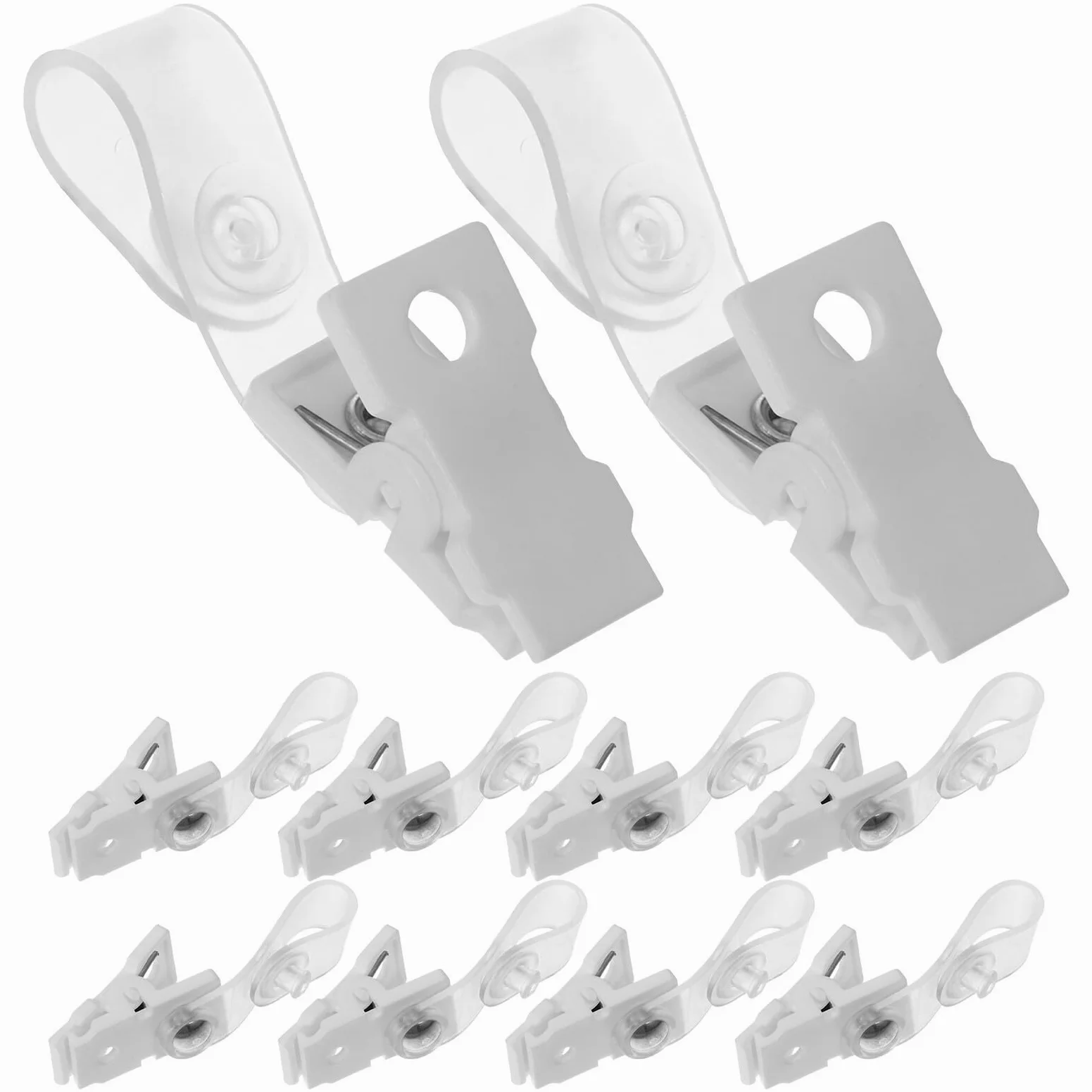 Angoily Clip per Badge in Plastica Bianco 100 Pezzi Porta Tesserino Resistente Multiuso in Pvc con Design Semplice e Delicato per Badge da Lavoro e Carta D'identità