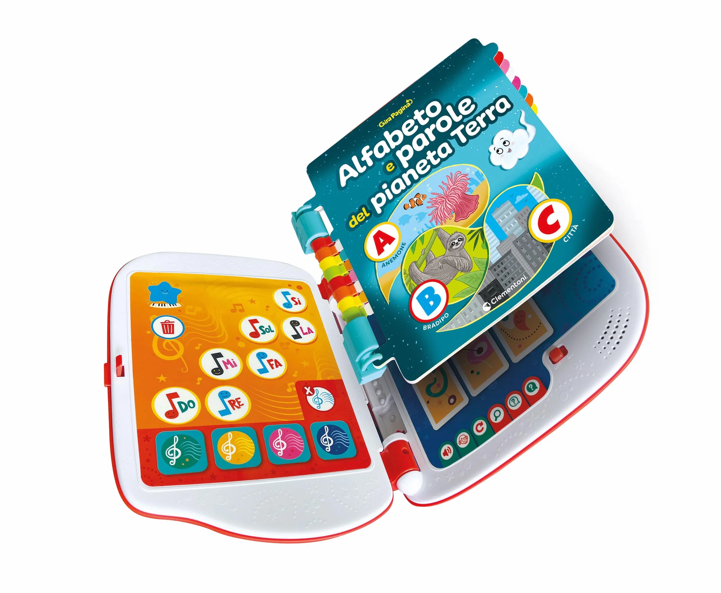 Clementoni Sapientino Girapagina L'Alfabeto del Pianeta Terra Libro Educativo Interattivo per Bambini 4 Anni