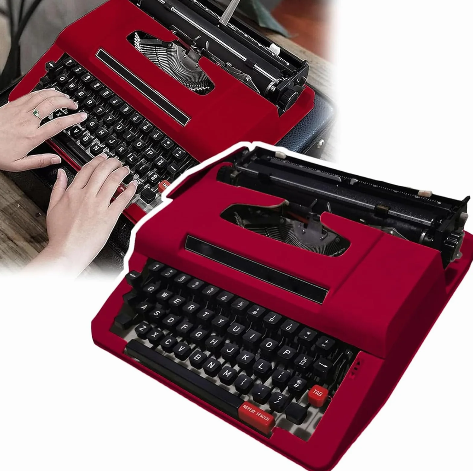 Vecchia Macchina da Scrivere Inglese, Macchina per esercitarsi con la dattilografia Meccanica, Scrittura Creativa e Oggetti di Scena per Film e Televisione, Adatta per scrittori